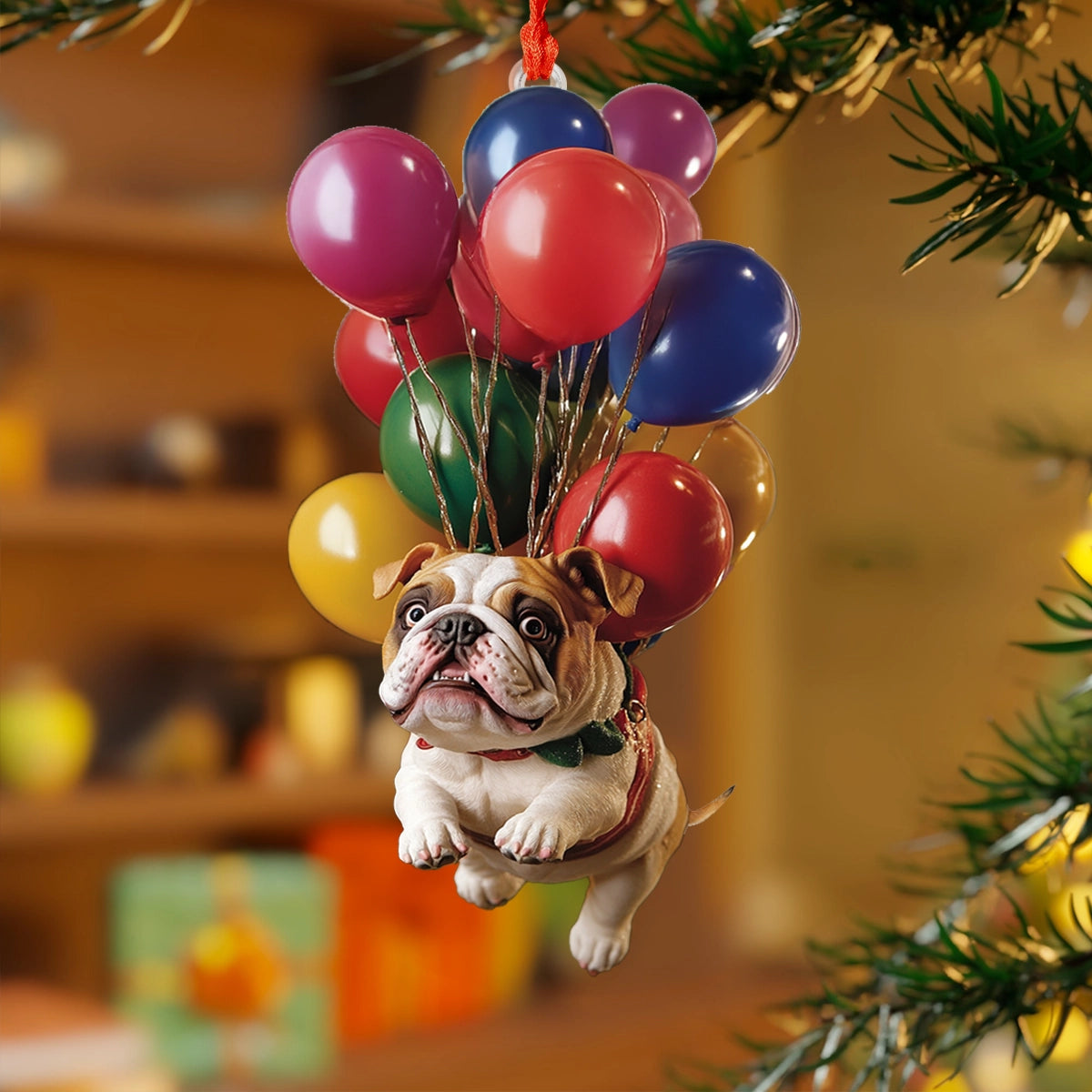 Acrylic Ornament The Balloon Bulldog Heartwarming Family Ornament Keepsake