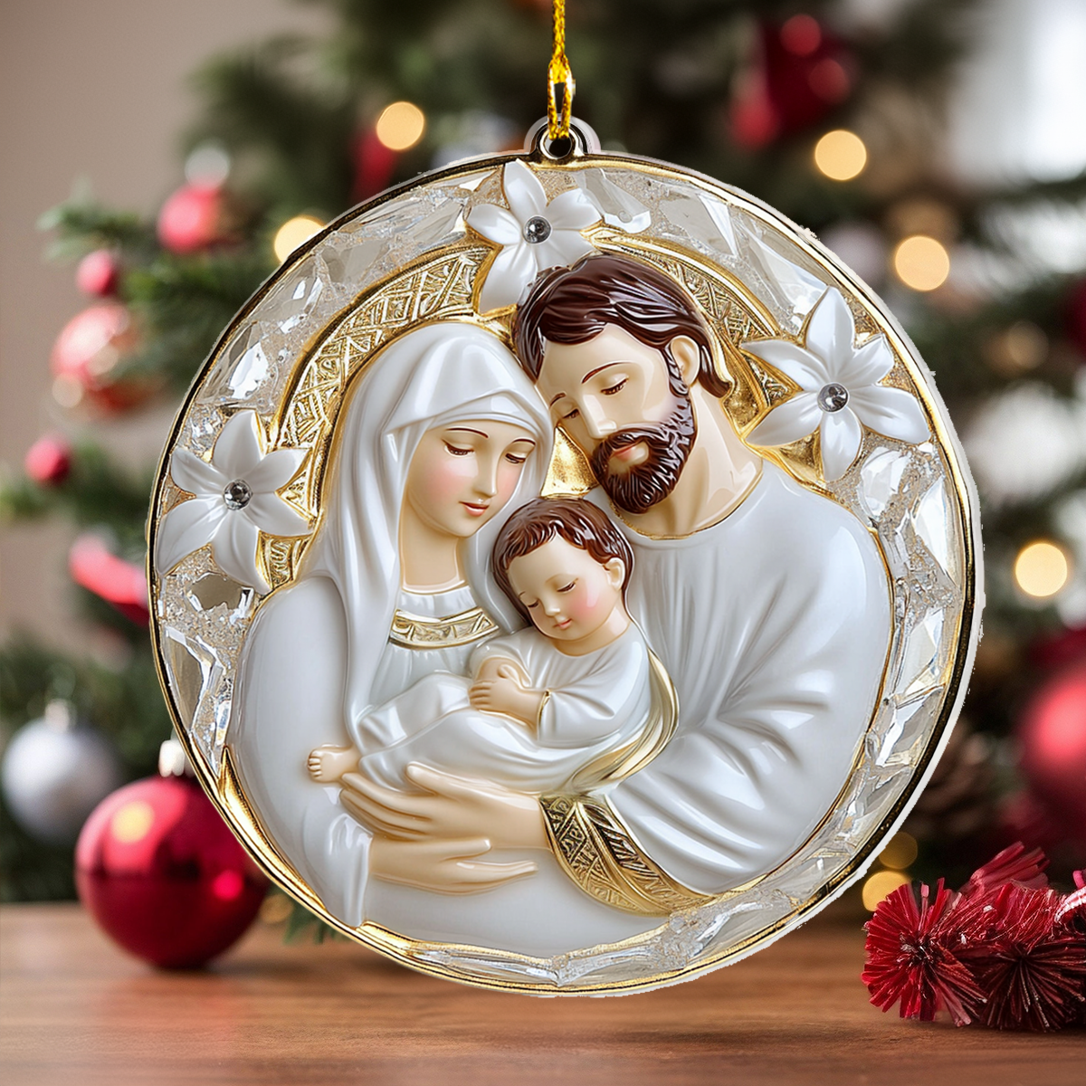 Acrylic Ornament The Crystal Holy Family Heartwarming Family Ornament Keepsake