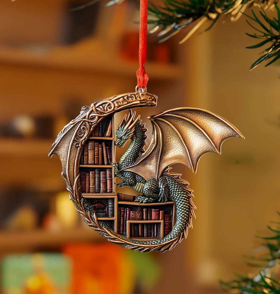 Acrylic Ornament The Enchanted Dragon Book Special Holiday Tree Decor