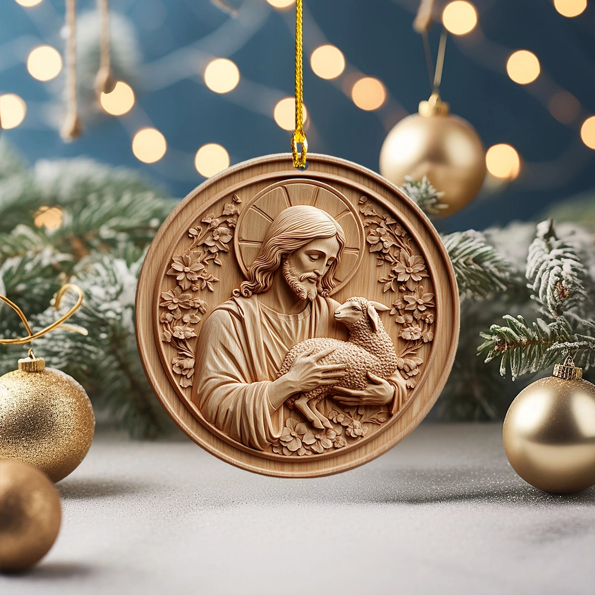 Acrylic Ornament The Graceful Shepherds Embrace Joyful Christmas Ornament Keepsake