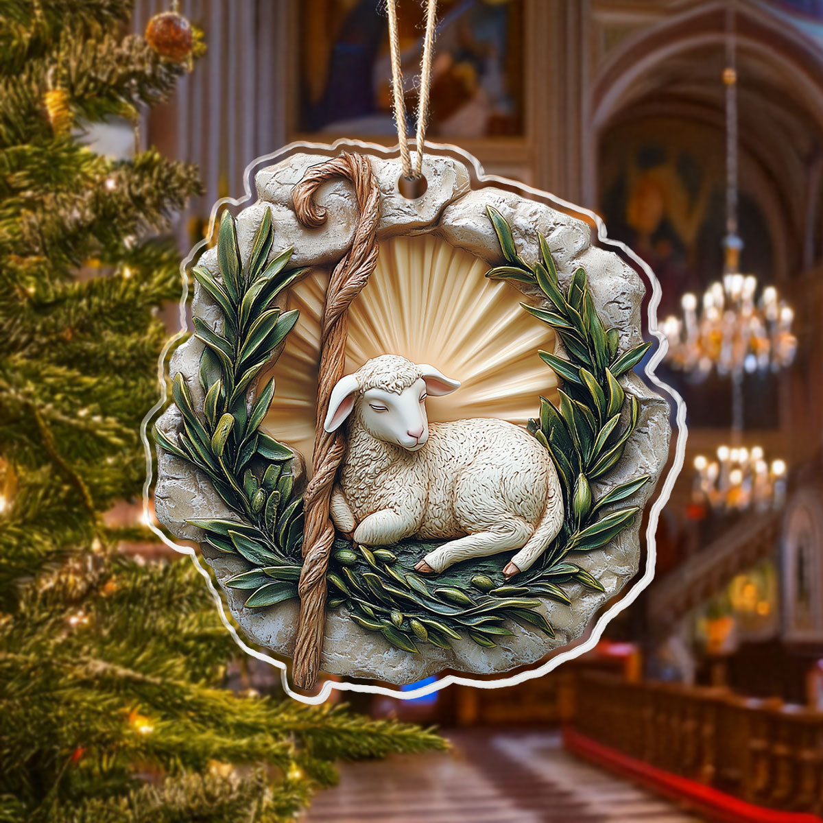 Acrylic Ornament The Lamb Of Peace Festive Living Room Ornament
