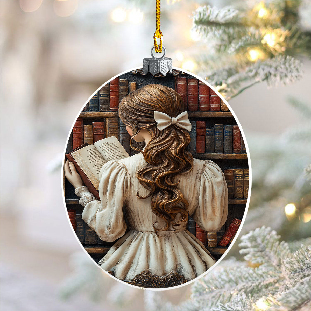 Acrylic Ornament Timeless Reader Festive Living Room Ornament