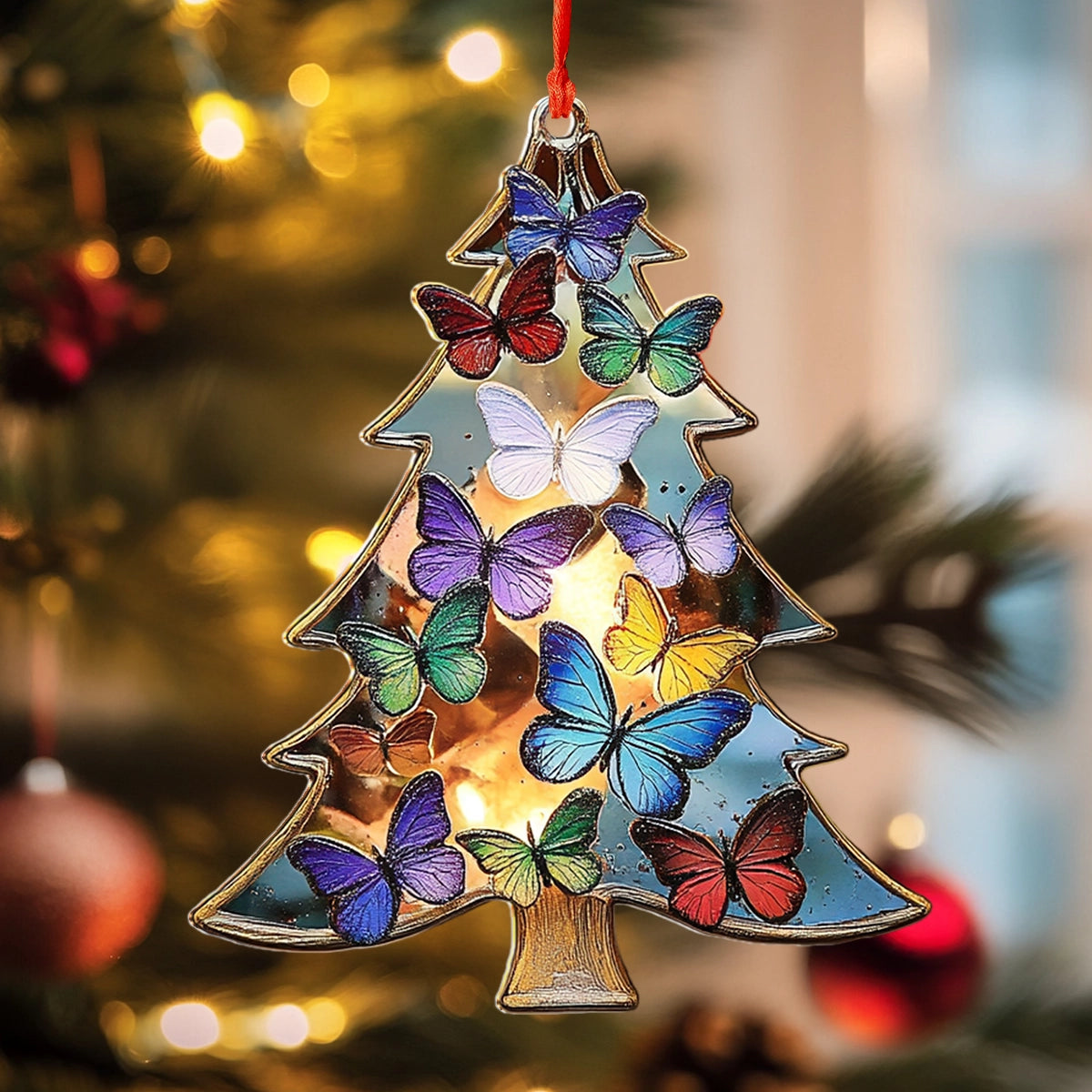 Acrylic Ornament Tree Of Butterflies Heartwarming Holiday Decoration