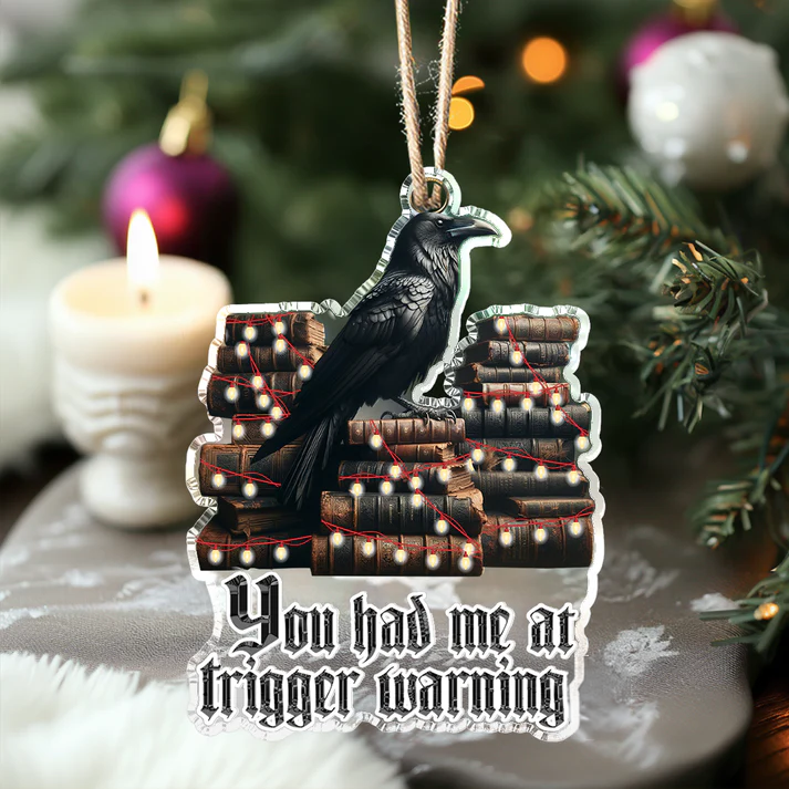 Acrylic Ornament Trigger Warnings Dark Romance Festive Christmas Tree Ornament