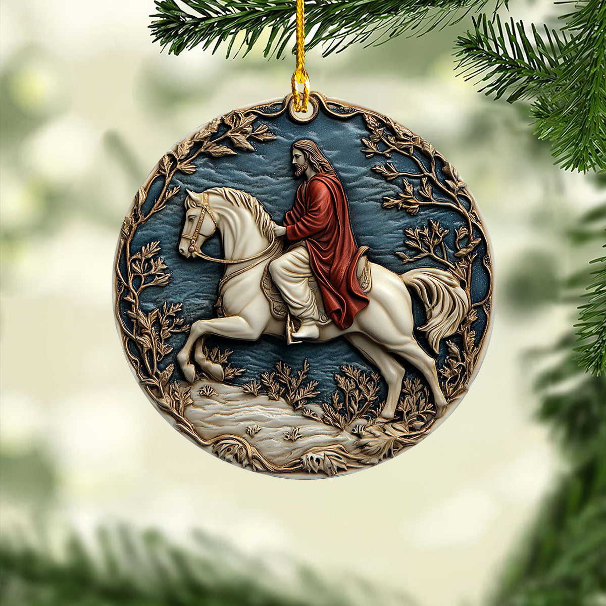 Acrylic Ornament Triumphant Savior On White Steed Adorable Ornament For Friends