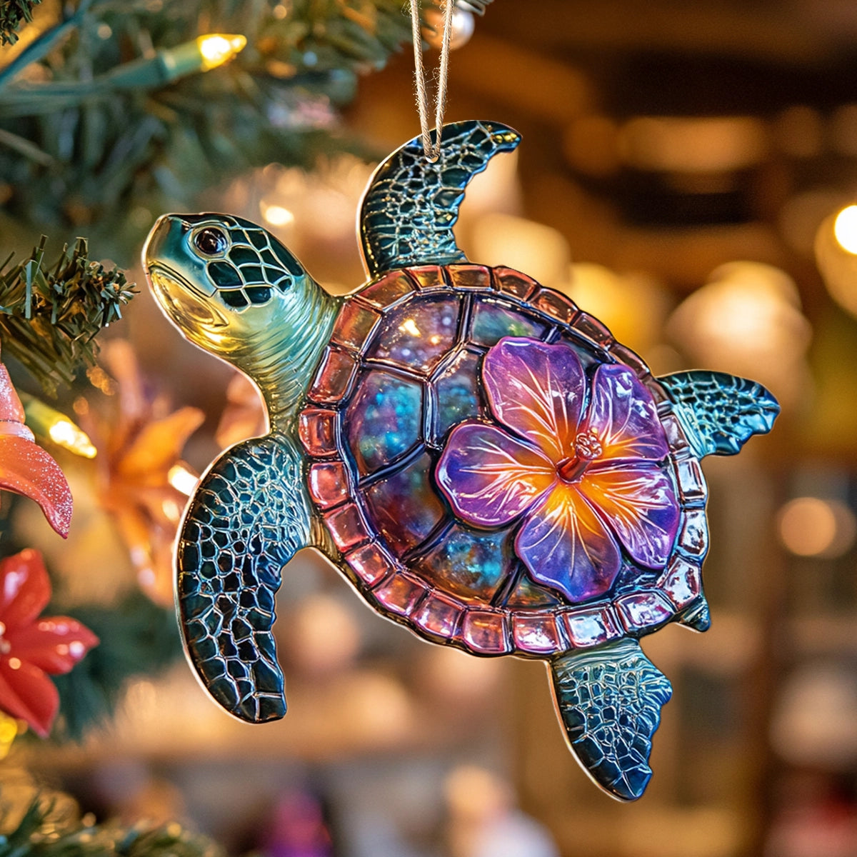 Acrylic Ornament Tropical Spirit Sea Turtle Heartwarming Holiday Decoration