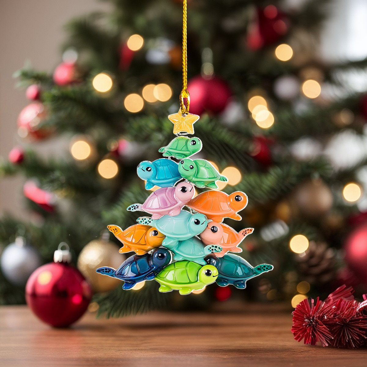 Acrylic Ornament Turtle Tree Of Joy Stylish Holiday Ornament Design