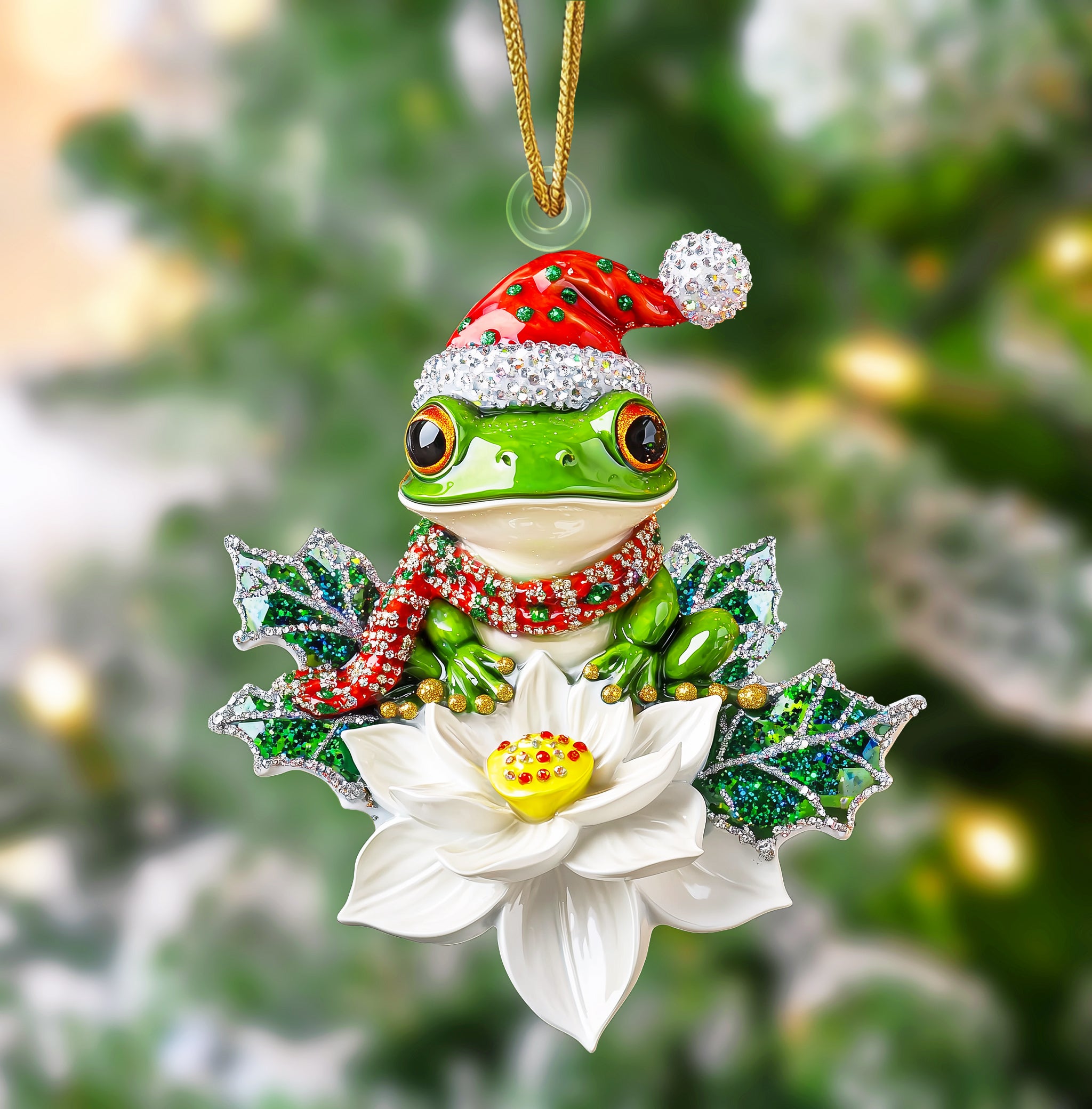 Acrylic Ornament Twinkling Christmas Frog Heartfelt Ornament For Mom