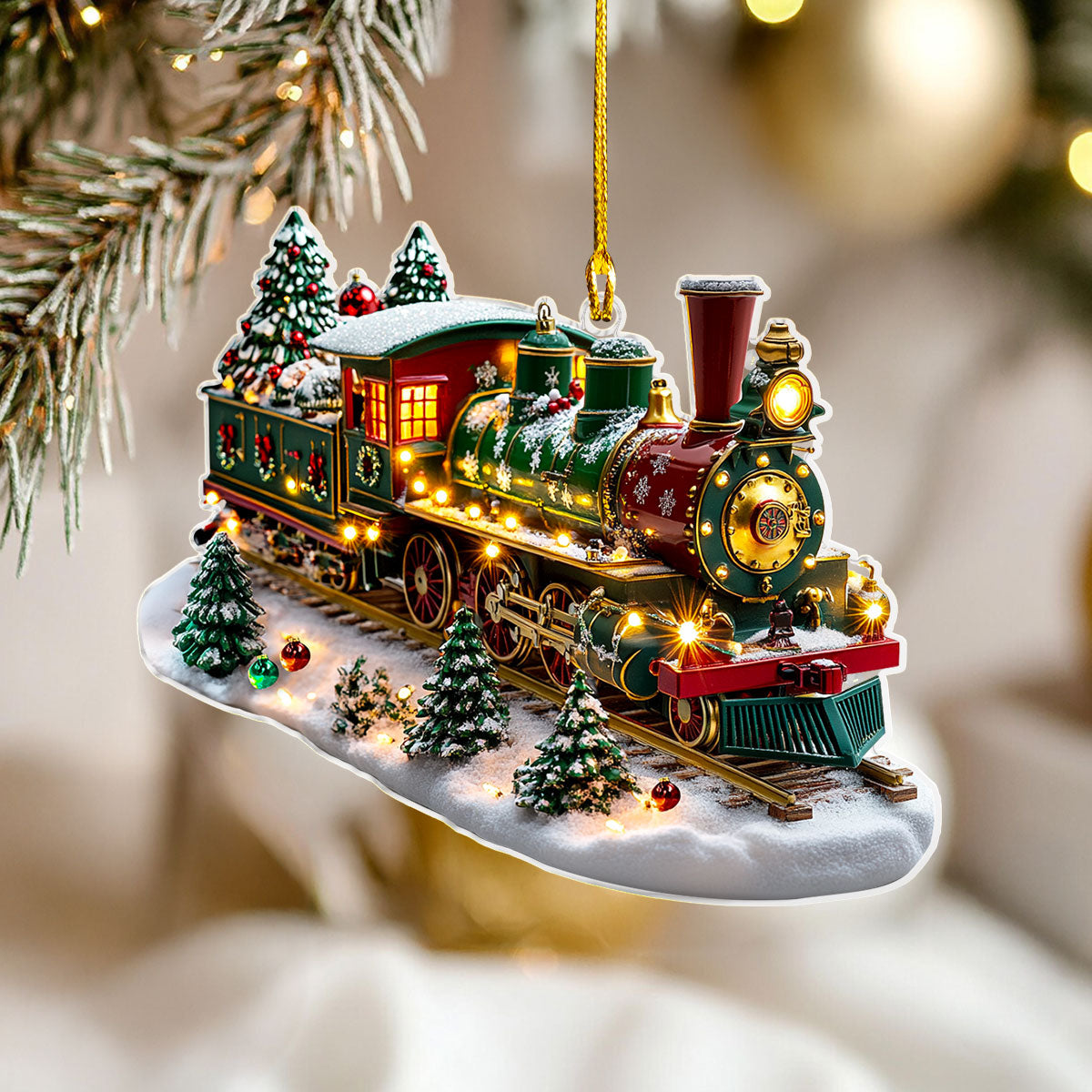 Acrylic Ornament Twinkling Train Perfect Ornament Gift For Her