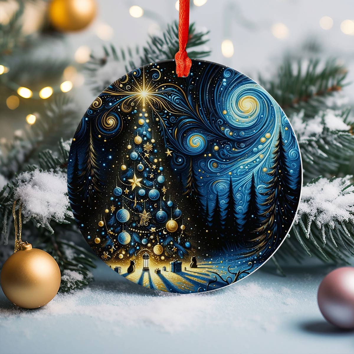 Acrylic Ornament Twinkling Tree Memorable Family Ornament