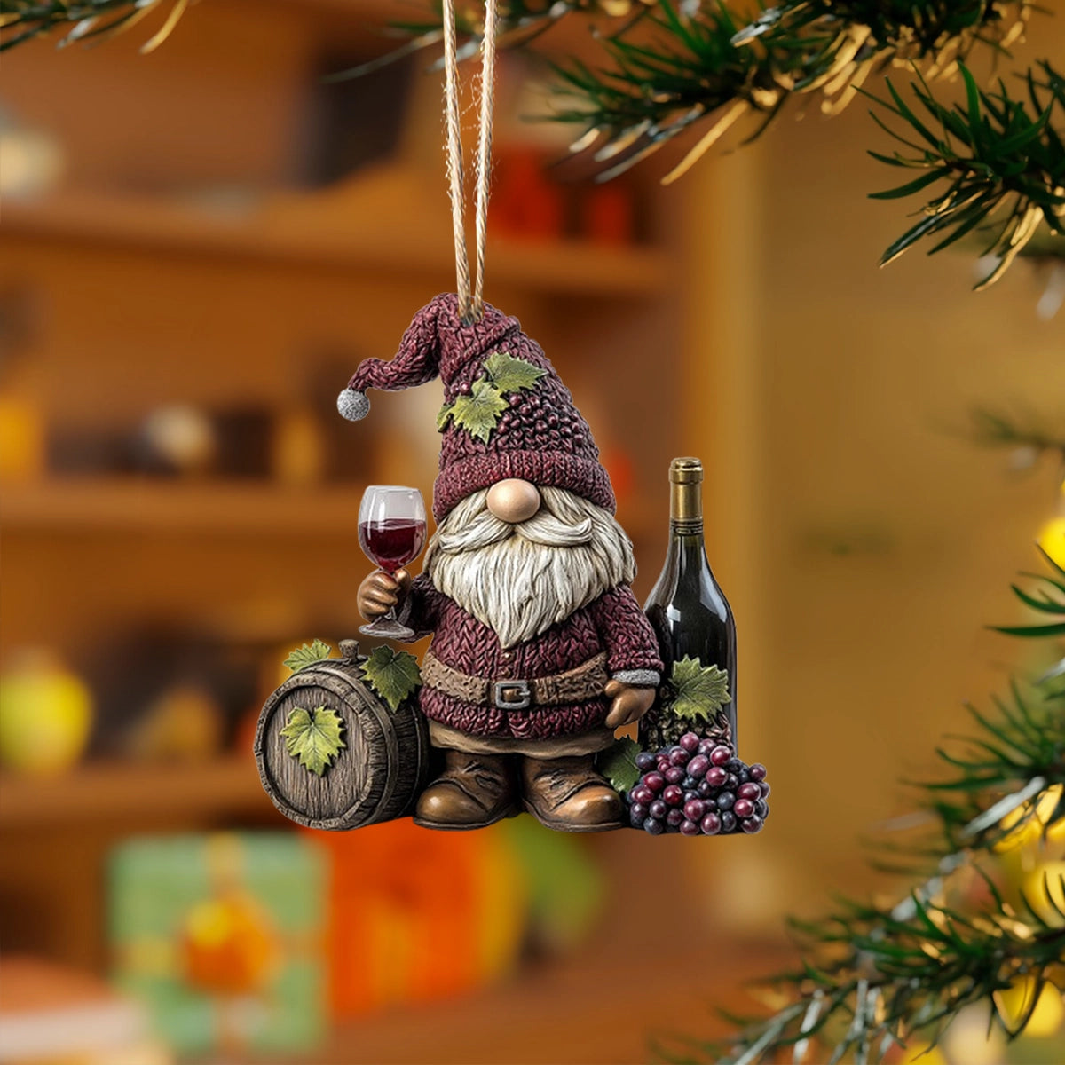 Acrylic Ornament Vineyard Gnome Holiday Memorable Merch Keepsake