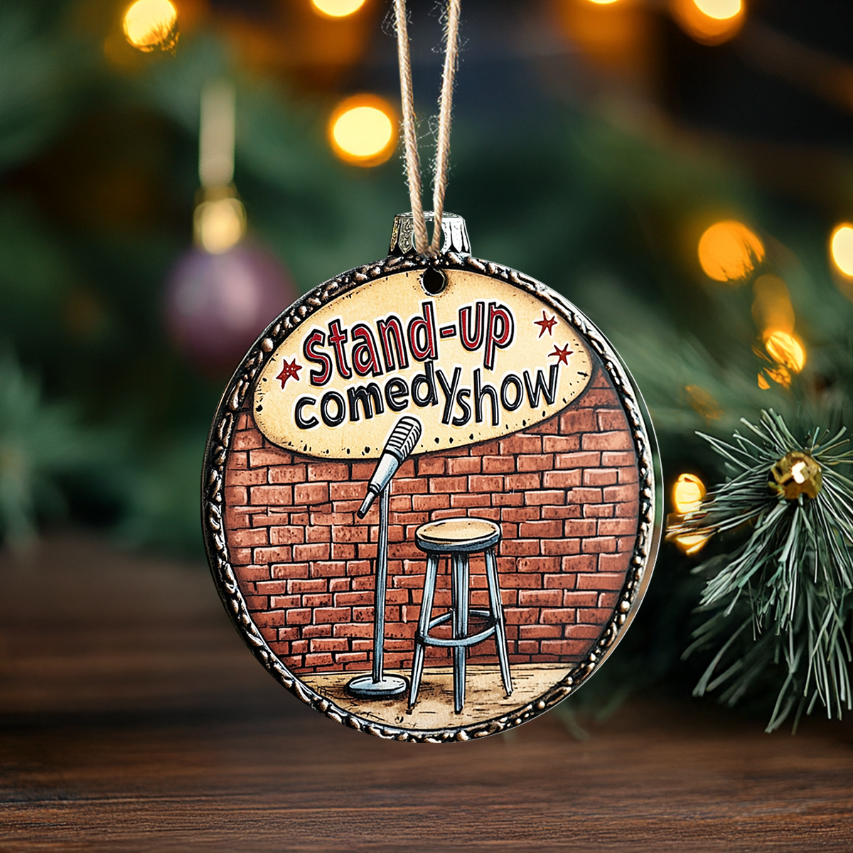 Acrylic Ornament Vintage Standup Comedy Show Lovely Holiday Ornament Gift