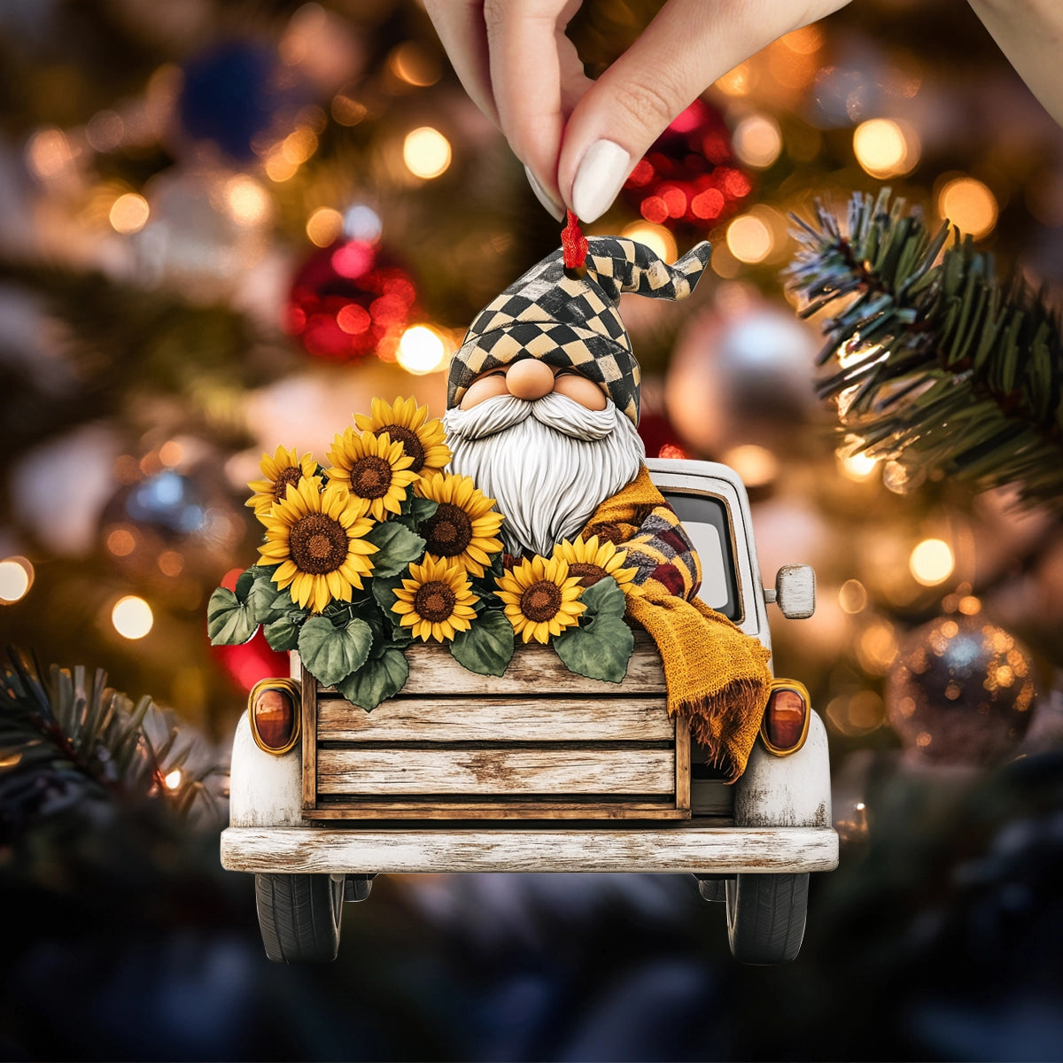 Acrylic Ornament Vintage Sunflower Farmhouse Gnome Holiday Merch Collection