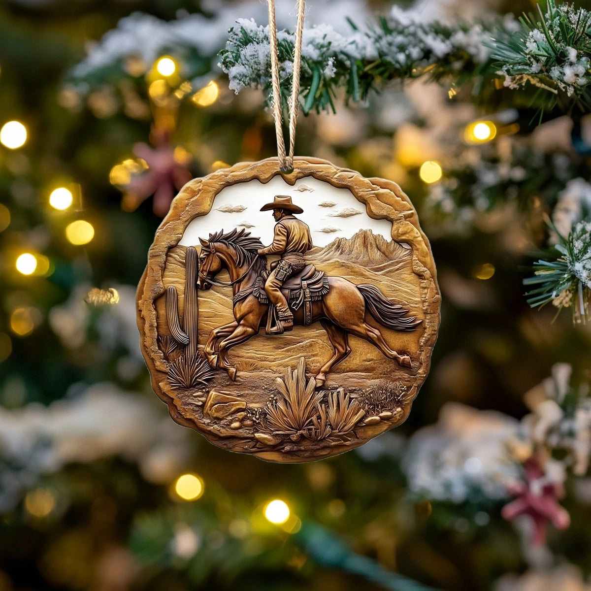 Acrylic Ornament Western Cowboy Adventure Memorable Merch Keepsake