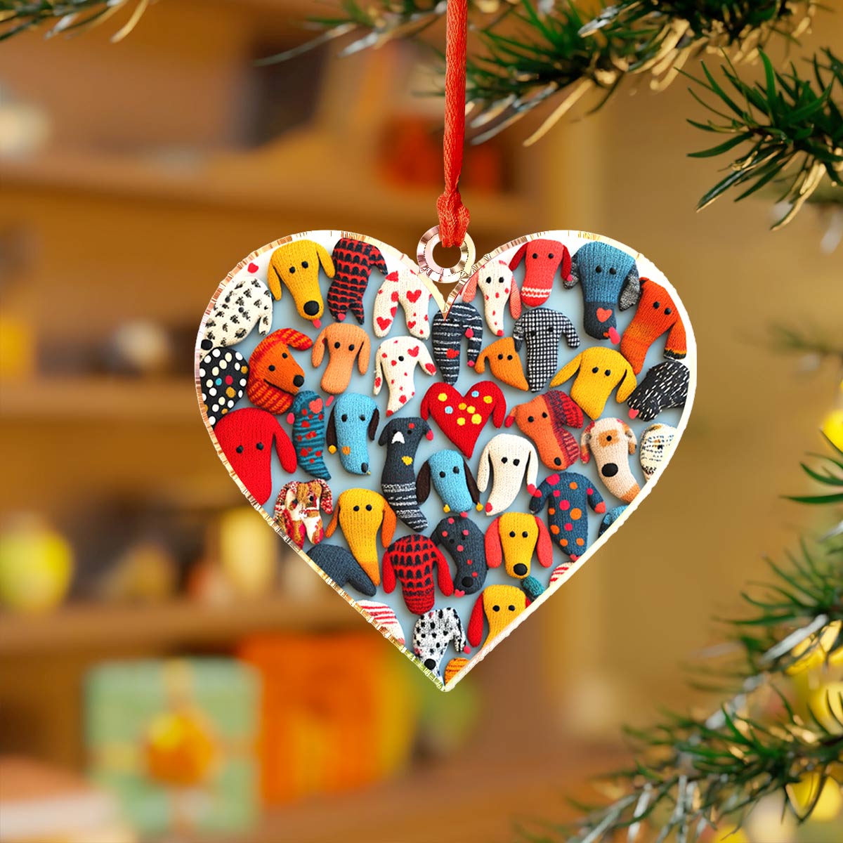 Acrylic Ornament Whimsical Dachshunds Charming Personalized Ornament