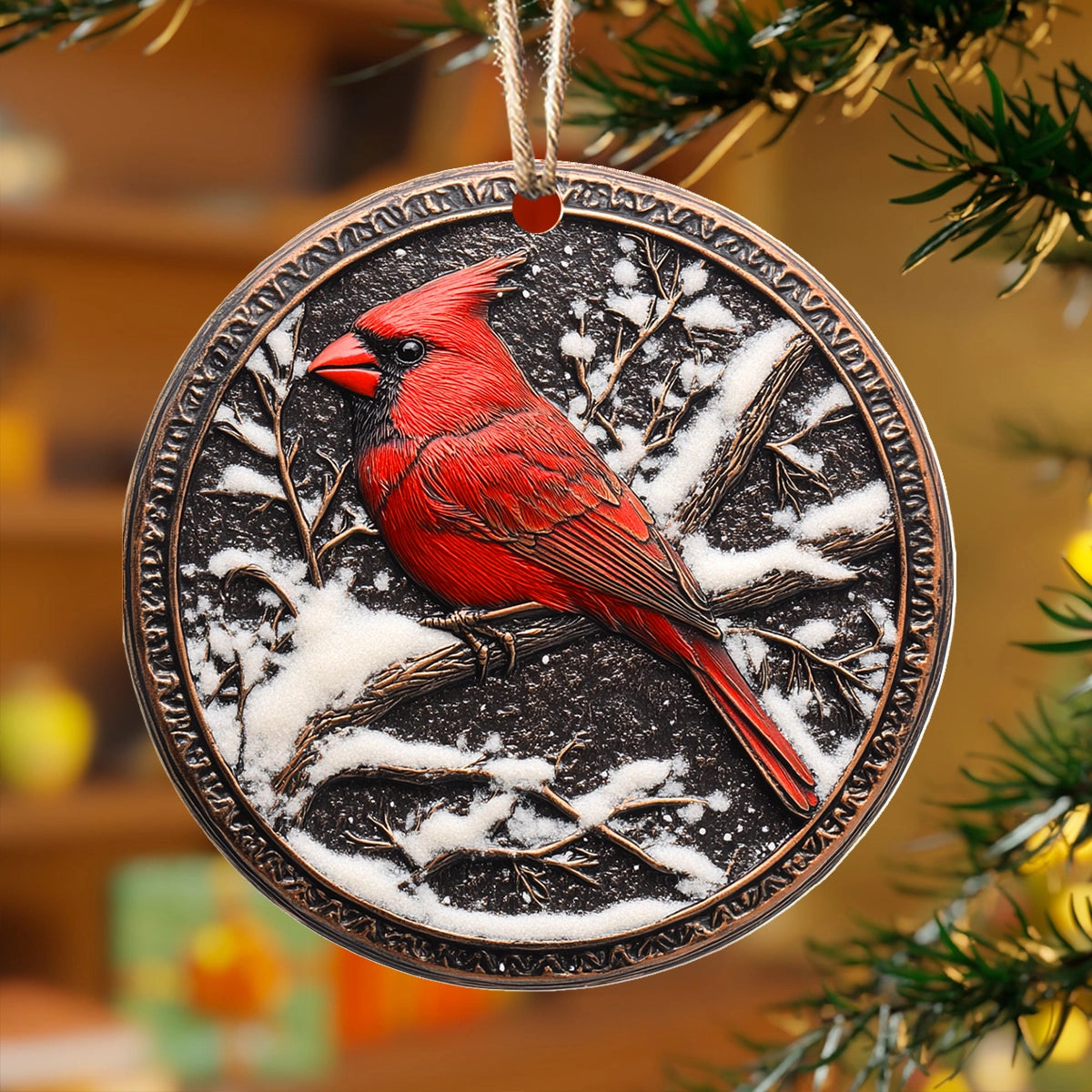 Acrylic Ornament Winter Cardinal Charming Holiday Home Decoration