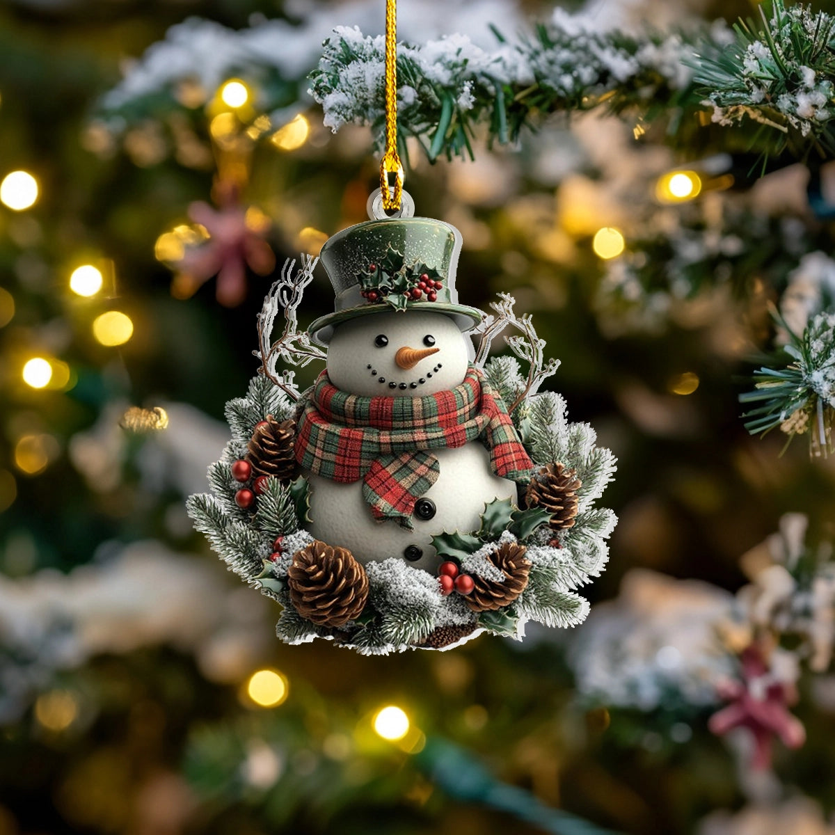 Acrylic Ornament Winter Charm Snowman Christmas Ornament for Merch Lovers