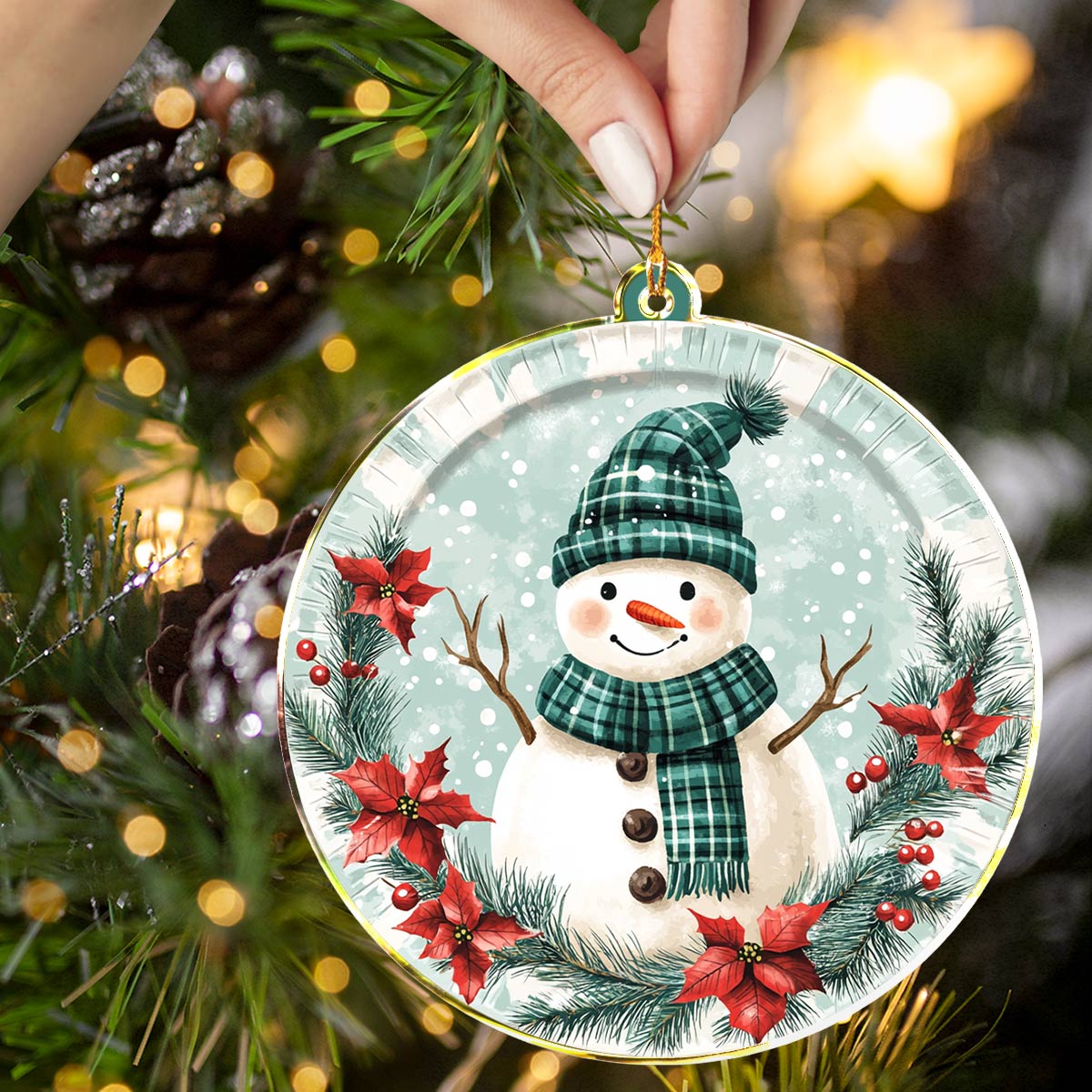 Acrylic Ornament Winter Cheer Snowman Perfect Gift For Her Stylish Casual Wear Gift Heartfelt Ornament For Mom