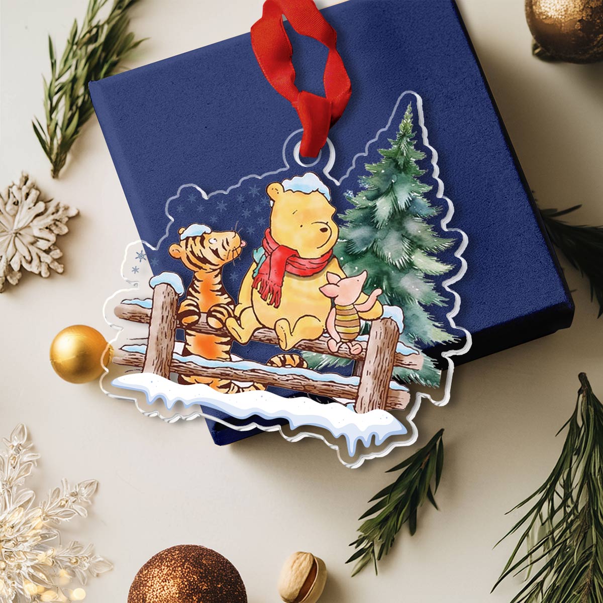 Acrylic Ornament Winter Friends Heartwarming Holiday Decoration