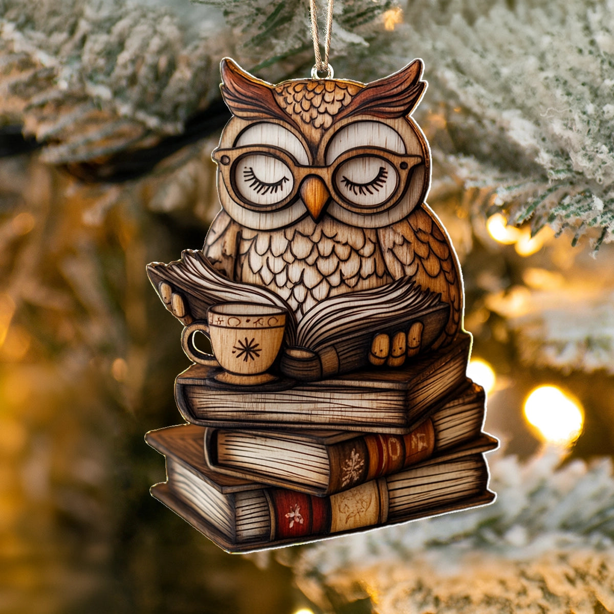Acrylic Ornament Wise Winter Reads Owl Must-Have Holiday Tree Ornament
