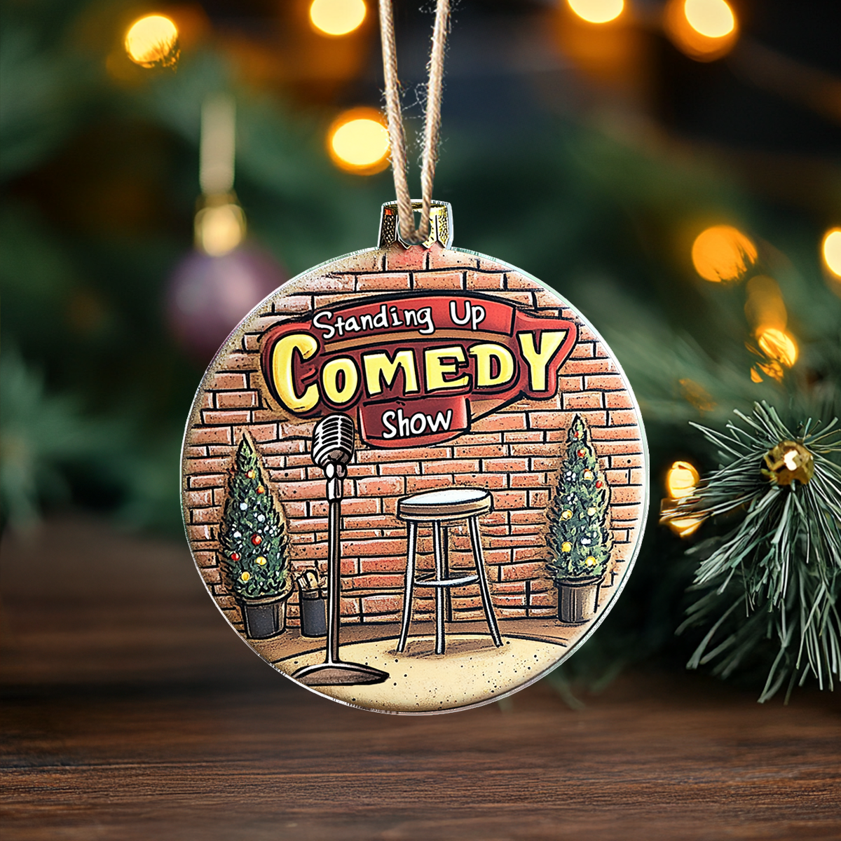 Acrylic Ornament Wooden Comedy Night Memorable Merch Gift Idea Unique Merch Ornament Gift