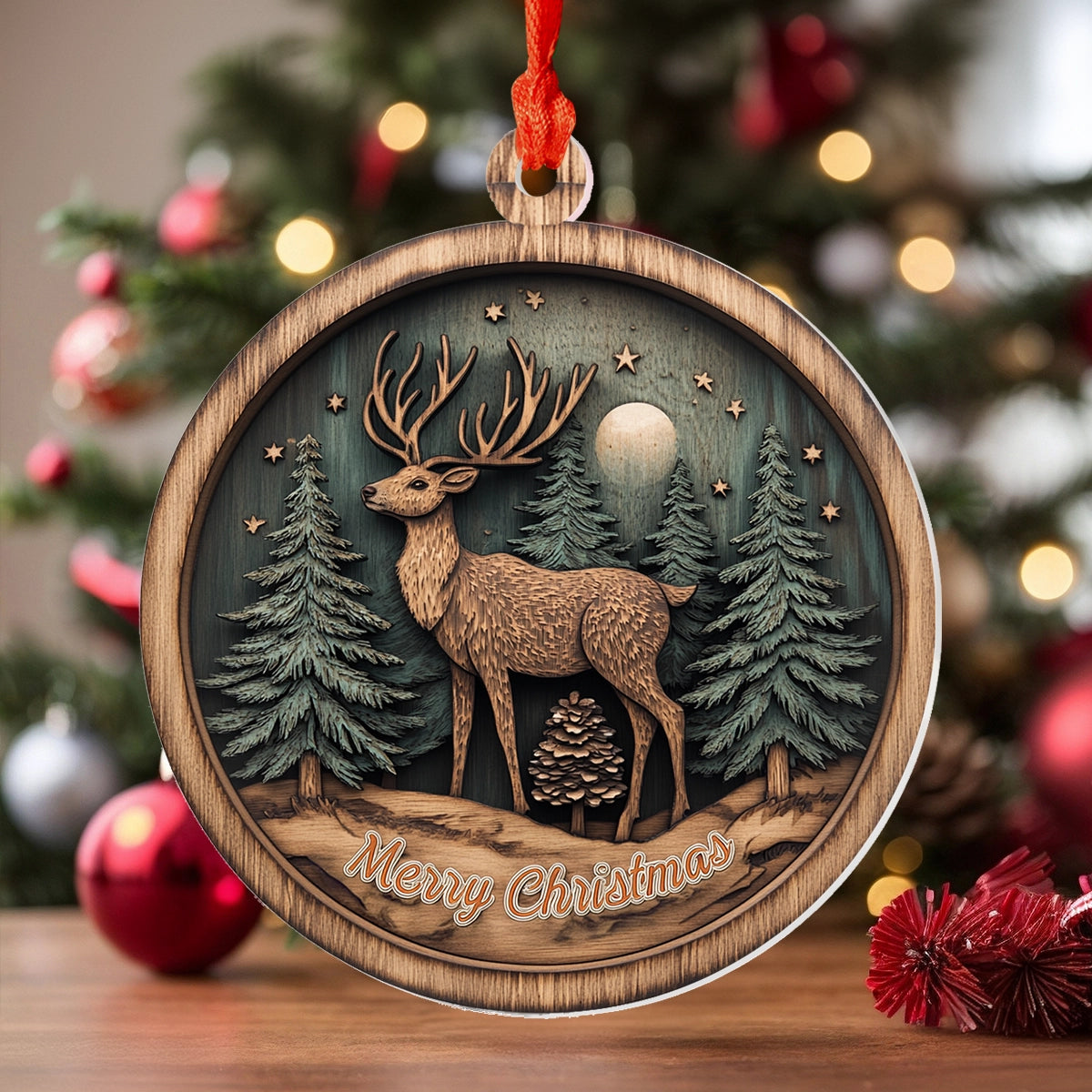 Acrylic Ornament Woodland Majesty Christmas Charming Personalized Ornament