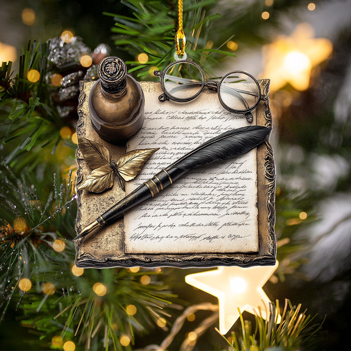 Acrylic Ornament Writing Antiques Magical Christmas Spirit Ornament