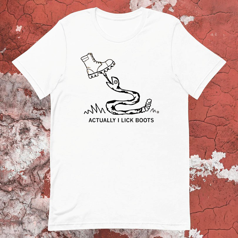 Actually I Lick Boots Snake Shoe T-Shirt Fan Merch Gifts For Son In Law
