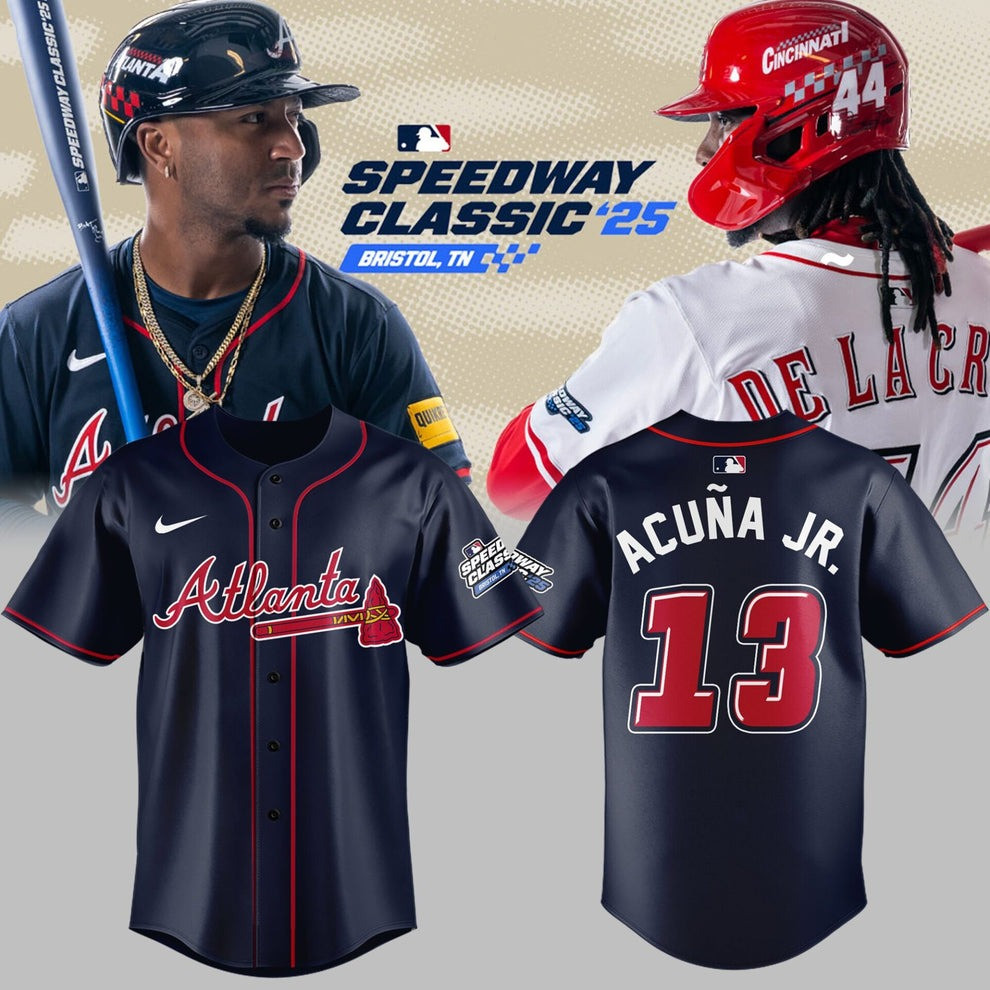 Acuna Jr Atlanta Braves Nike MLB Speedway Classic '25 Jersey 2025 Baseball Fan Merch