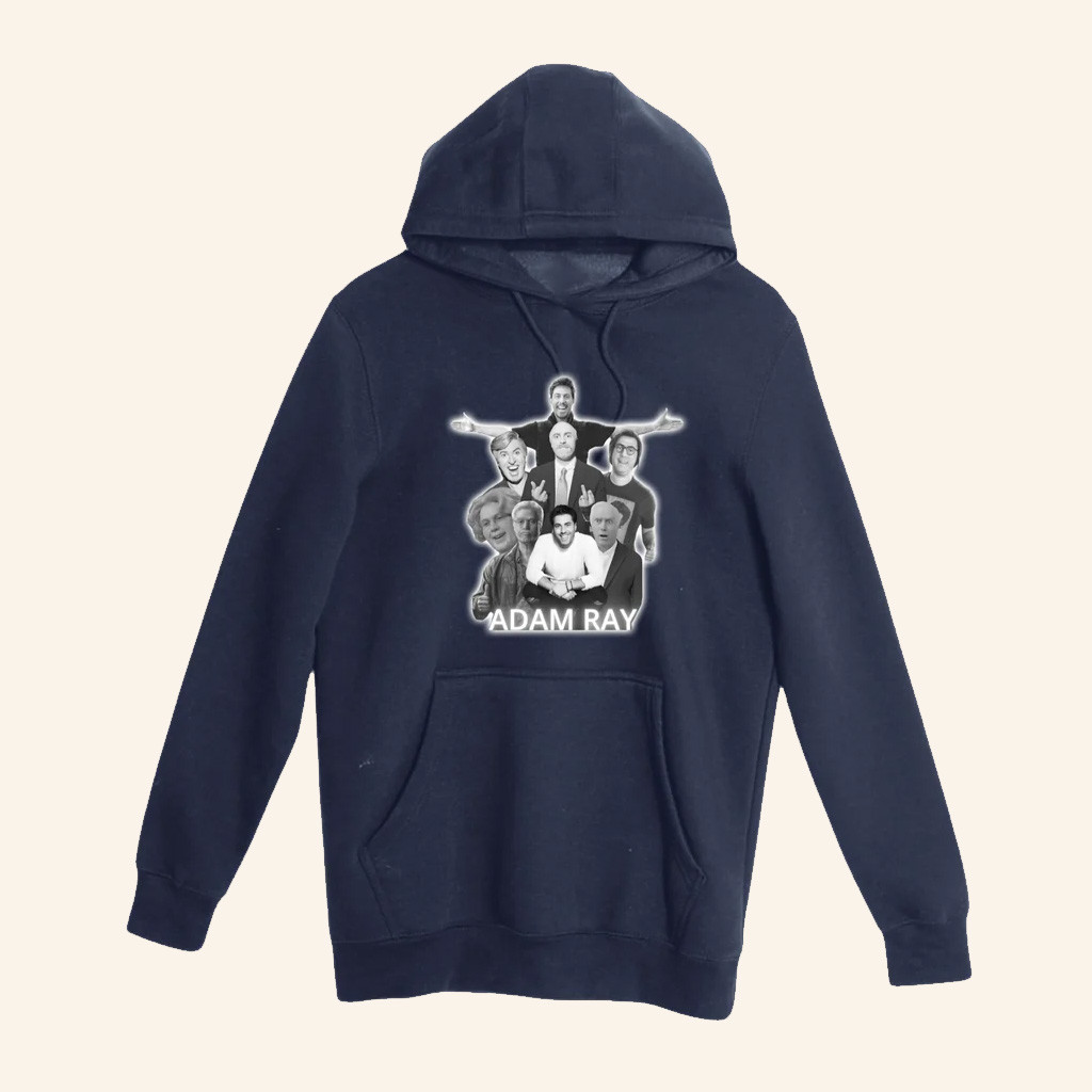 Adam Ray Shop Merch Character Collage Navy Hoodie Birthday Gift For Husband Adam Ray Shop Merch Character Collage Navy Hoodie Birthday Gift For Husband