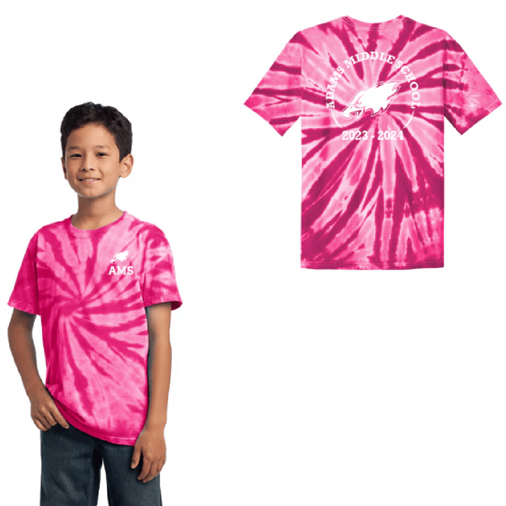 Adams Middle School Spring Spirit Wear 2024 Kids Tie Dye Shirt Spirit Hero Merch