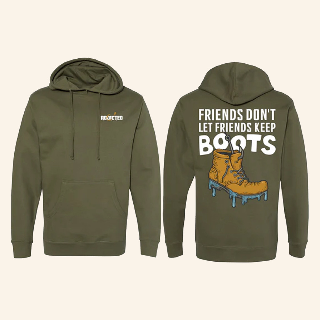 Addicted Fishing Merch Friends Don't Let Friends Hoodie Christmas Gifts For Husband