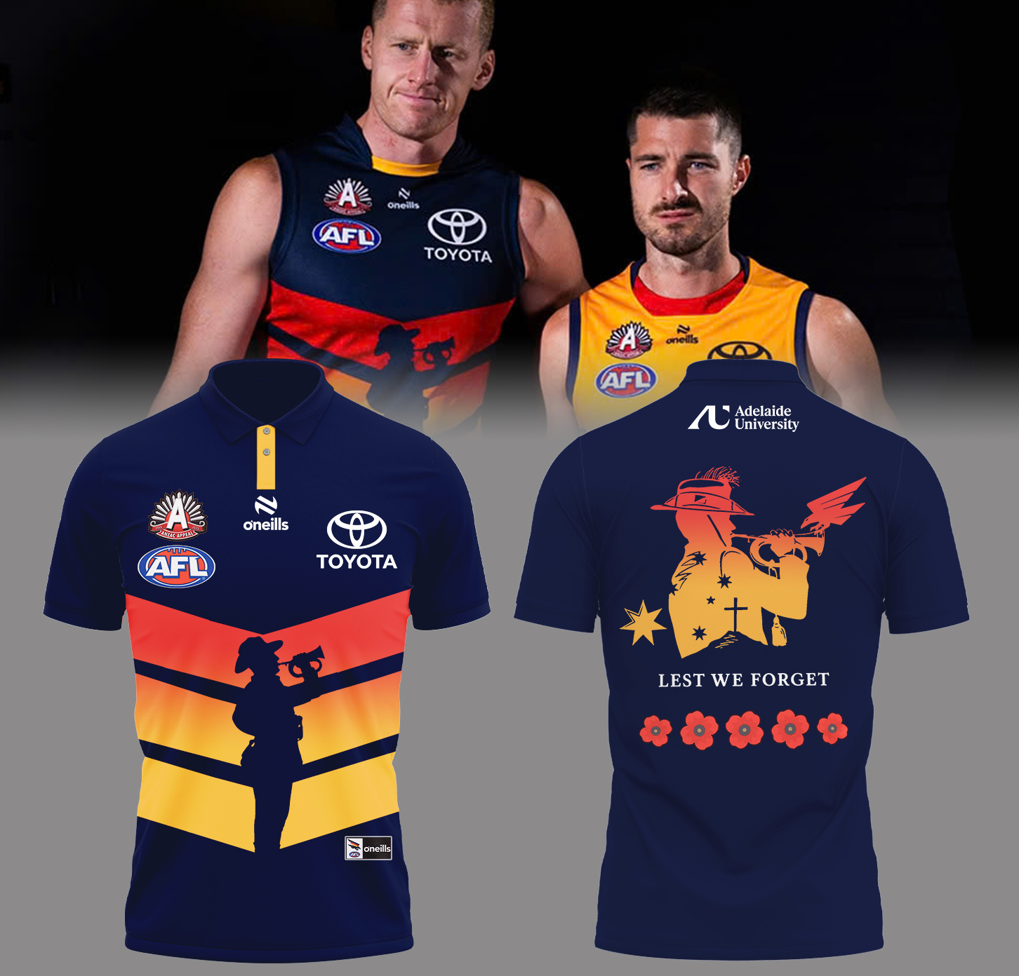 Adelaide Crows Anzac Day Polo T-Shirt Gift Ideas For Fan