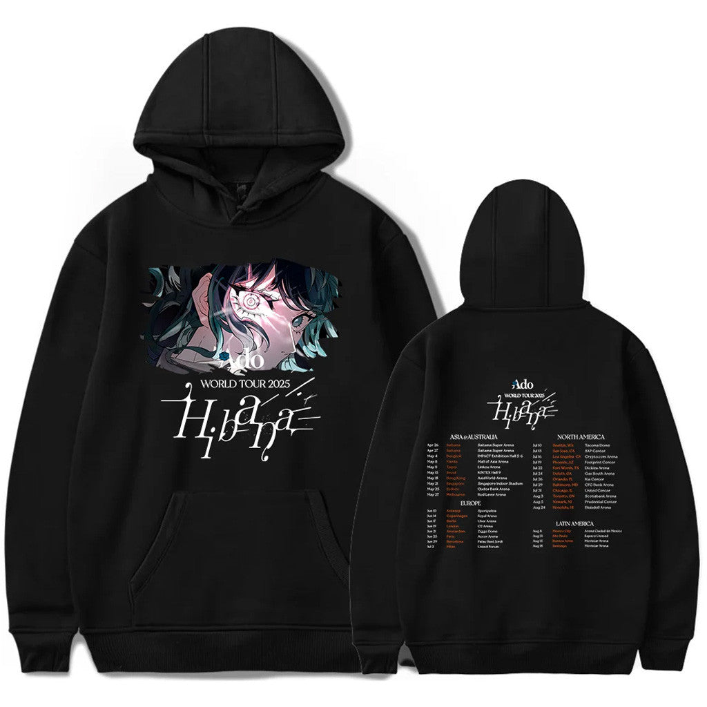 Ado Hibana Merch Ado Hibana Tour 2025 Hoodie Black Best Gifts For Music Lovers Ado Hibana Merch Ado Hibana Tour 2025 Hoodie Black Best Gifts For Music Lovers