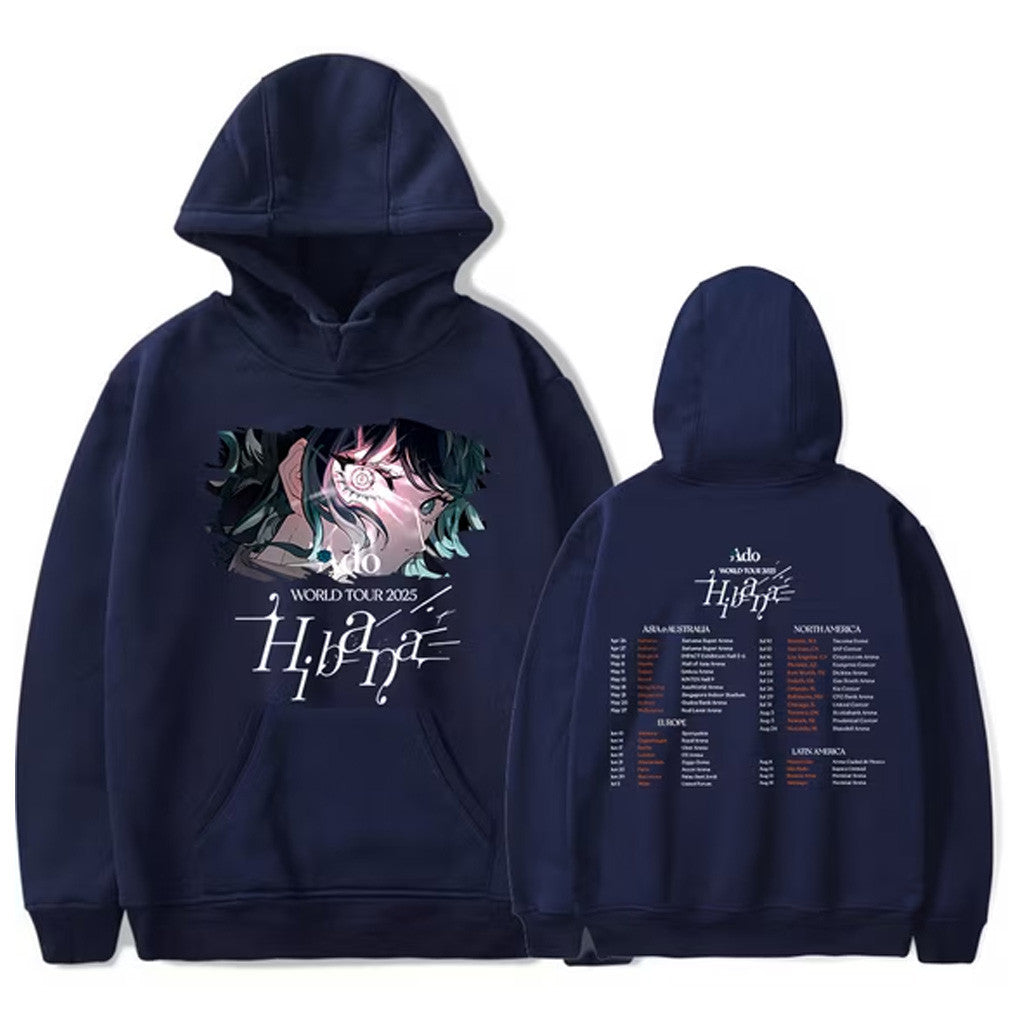 Ado Hibana Merch Ado Hibana Tour 2025 Hoodie Navy Best Gifts For Music Lovers Ado Hibana Merch Ado Hibana Tour 2025 Hoodie Navy Best Gifts For Music Lovers