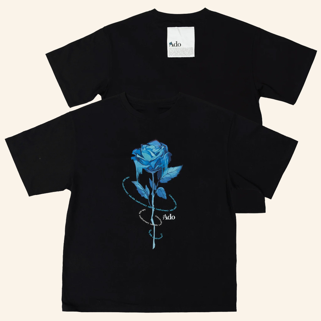 Ado Merch Blue Rose Black T-Shirt Unique Gifts For Boyfriend Ado Merch Blue Rose Black T-Shirt Unique Gifts For Boyfriend