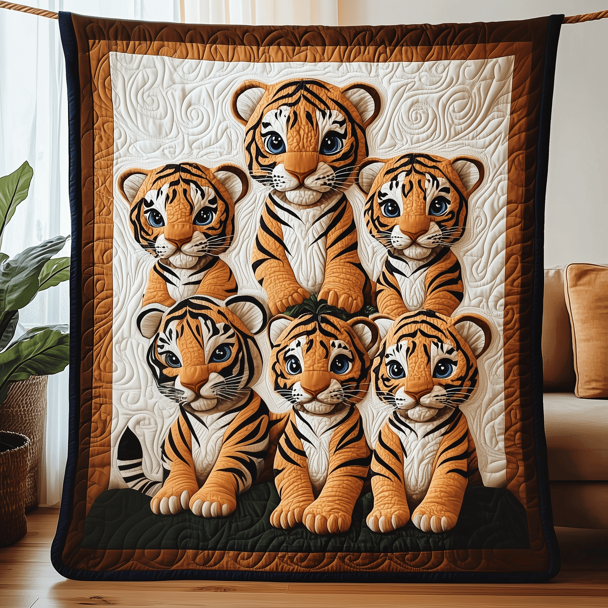 Adorable Baby Tiger Quilted Blanket Christmas Throw Blanket Christmas Presents For Nana