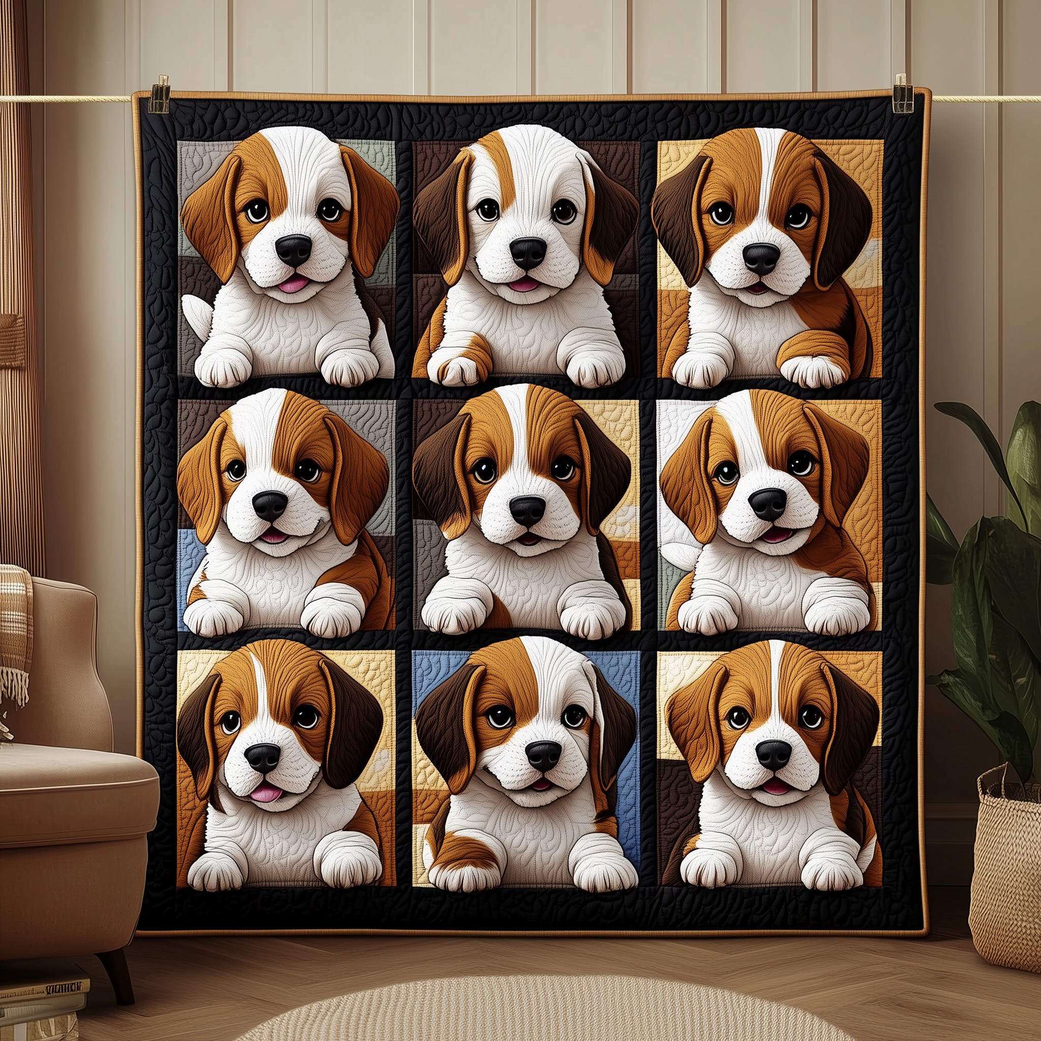 Adorable Beagle Cute Puppy Quilted Blanket Dog Themed Comfortable Warm Beagle Owner Gifts
