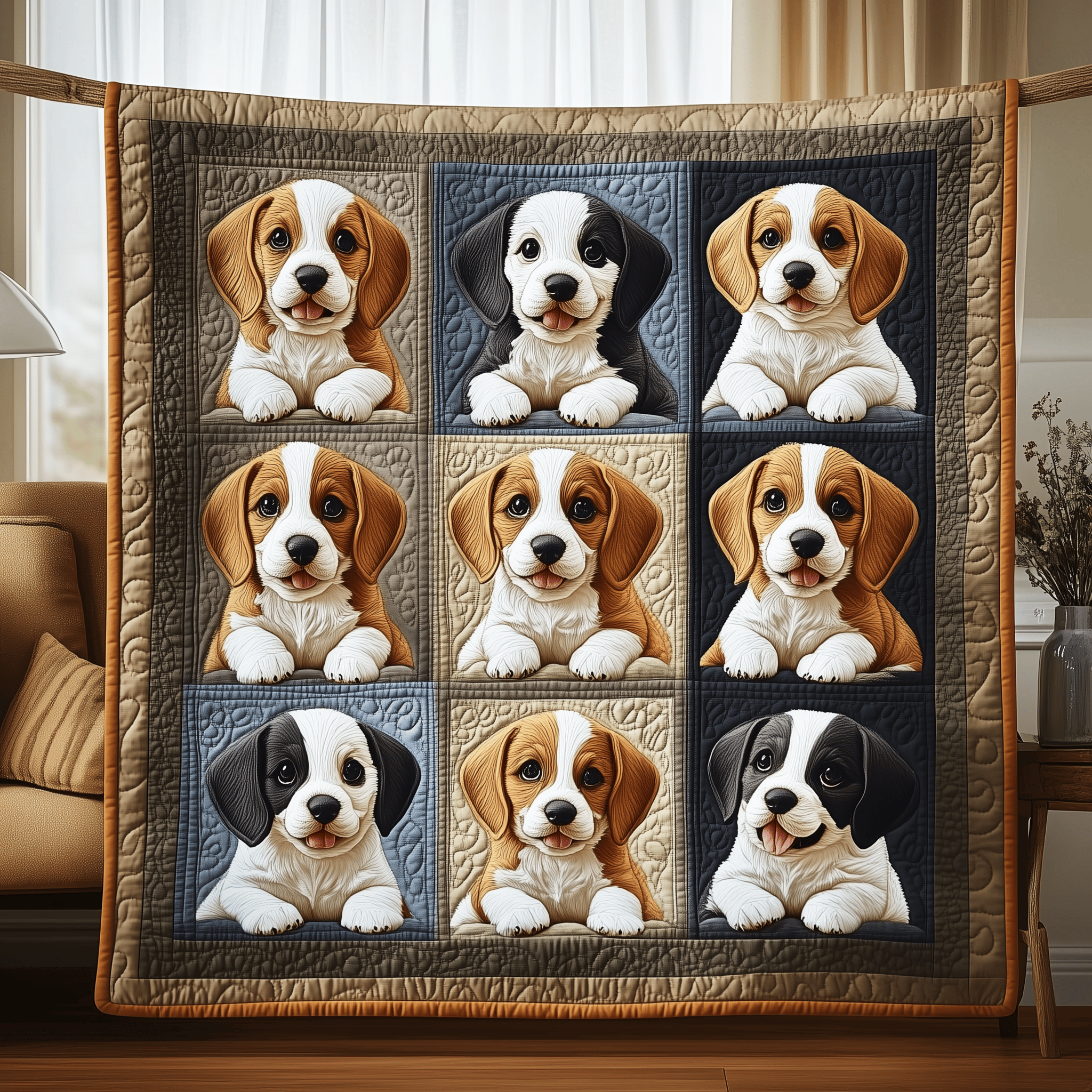Adorable Beagle Quilted Blanket Christmas Throw Blanket Best Christmas Gifts For Mom