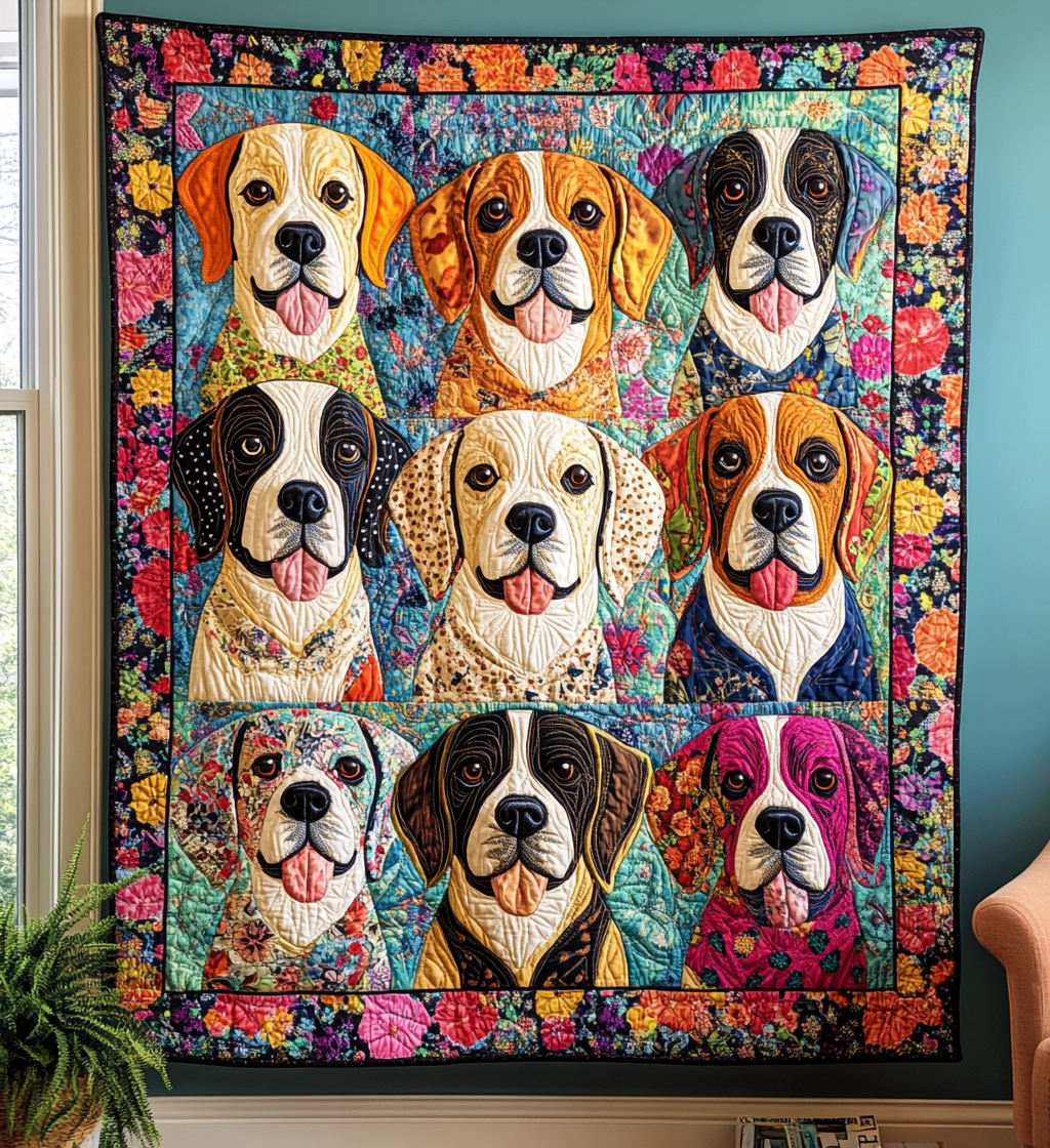 Adorable Beagle Quilted Blanket Cute Blankets For Bed