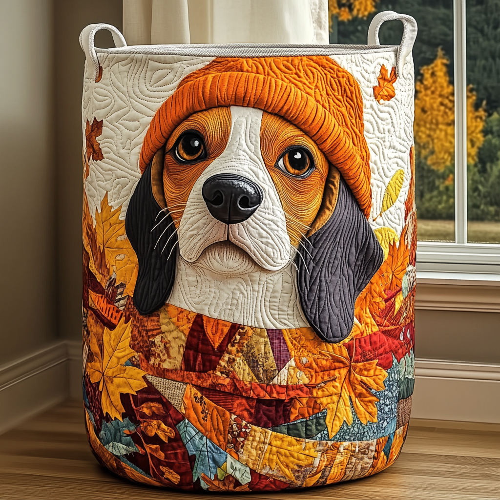 Adorable Beagle Quilted Laundry Basket Perfect Housewarming Gift with Quilted Laundry Basket