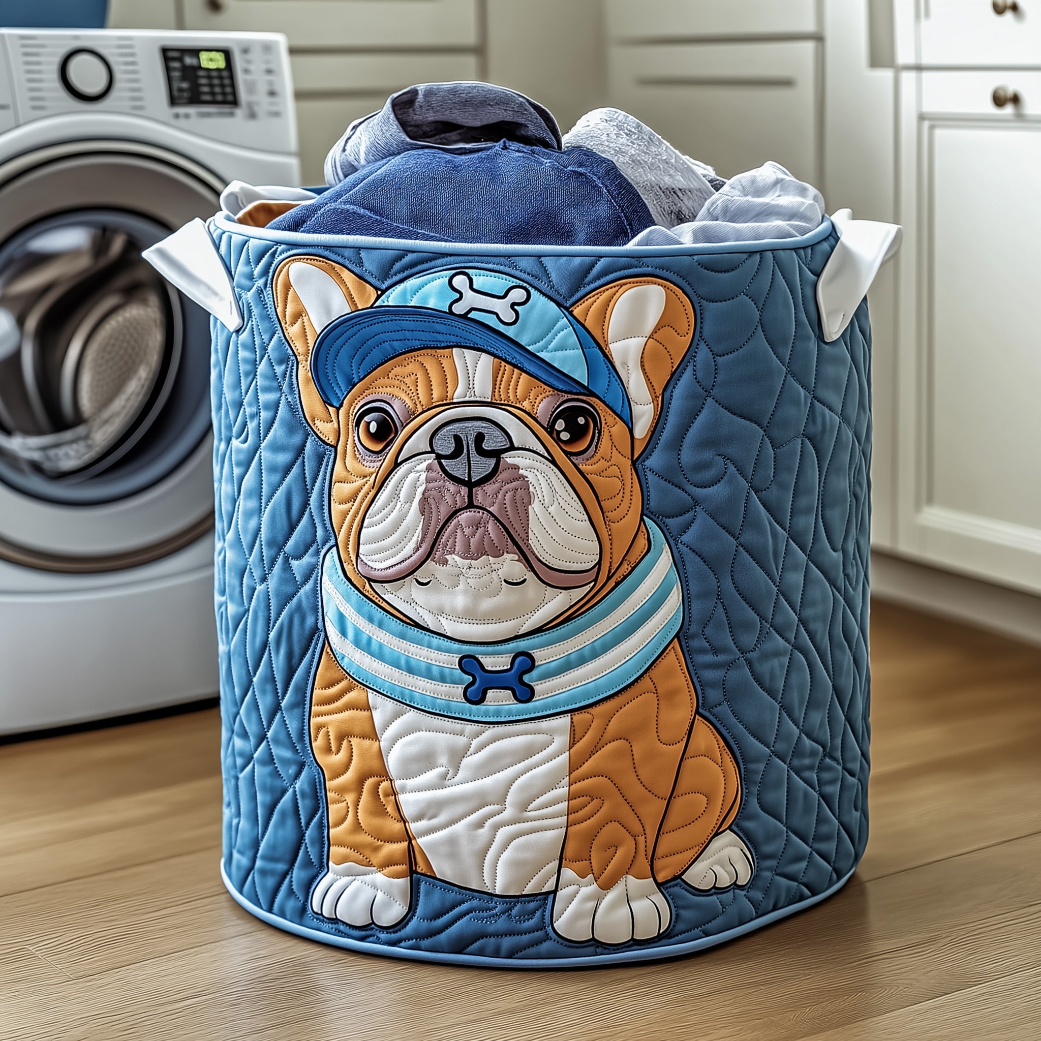 Adorable Bulldog Quilted Laundry Basket Unique Gifts For Dog Lovers