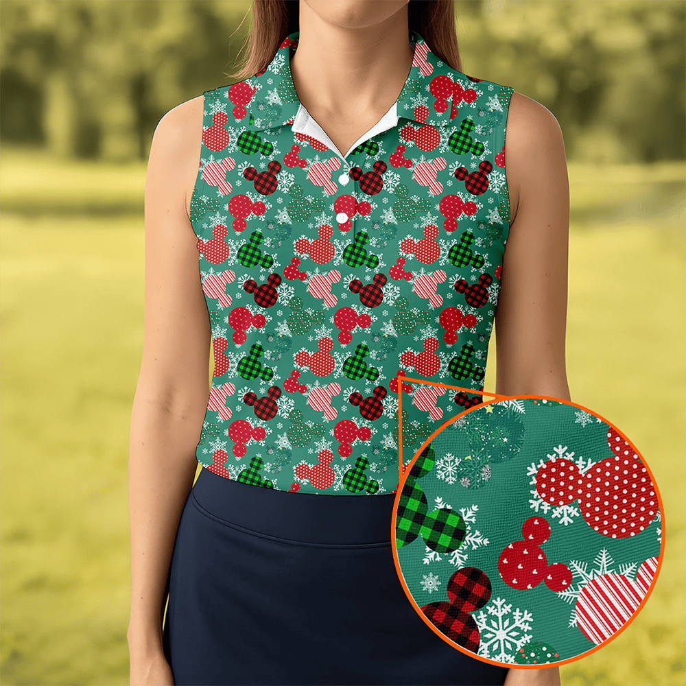 Adorable Cartoon Characters Xmas Golf Shirts Cute Women S Golf Clothes Ladies Golf Polos Christmas Golf Shirt