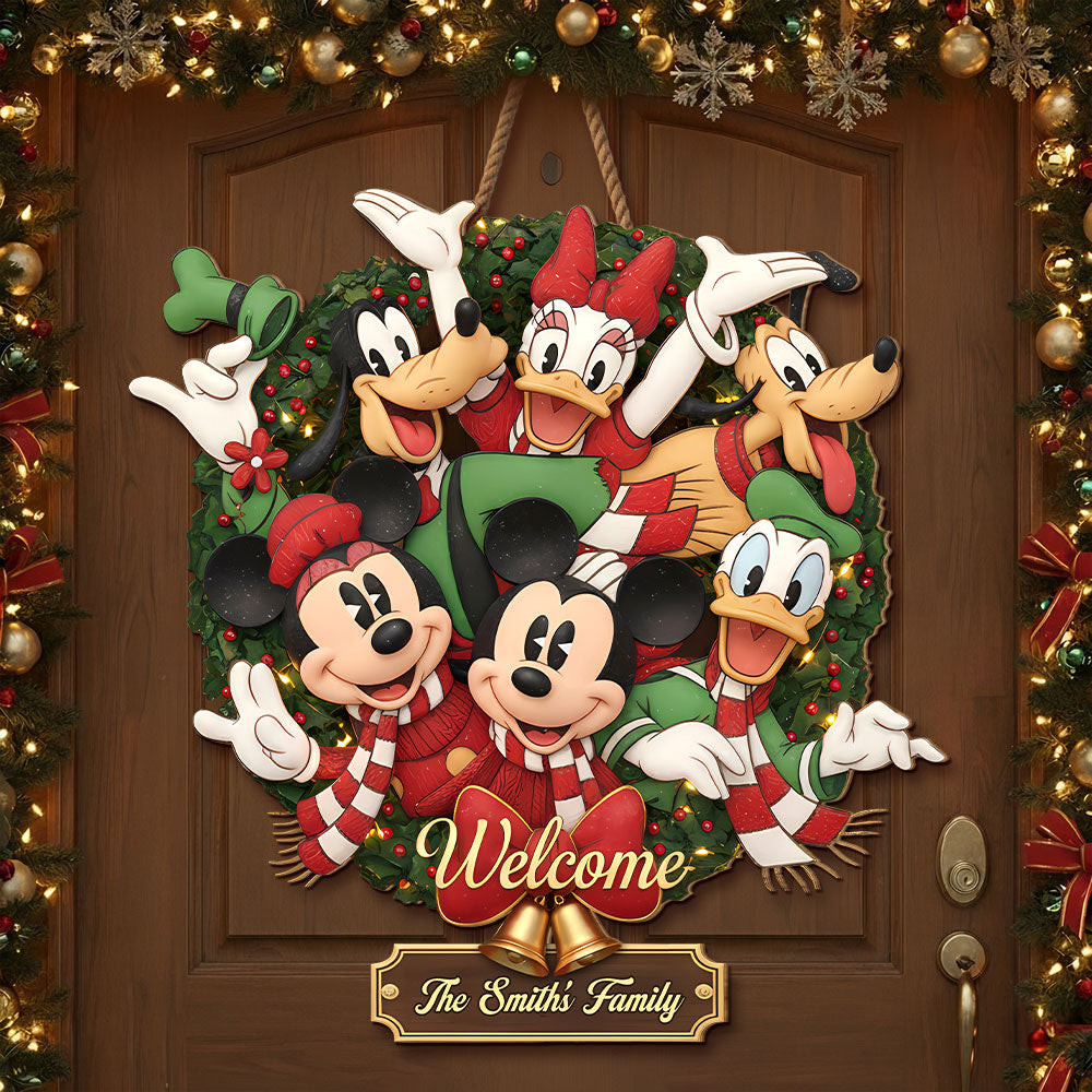 Adorable Characters Wooden Sign - Personalized Gifts For Family - Personalized Funny Christmas Gift For Dad