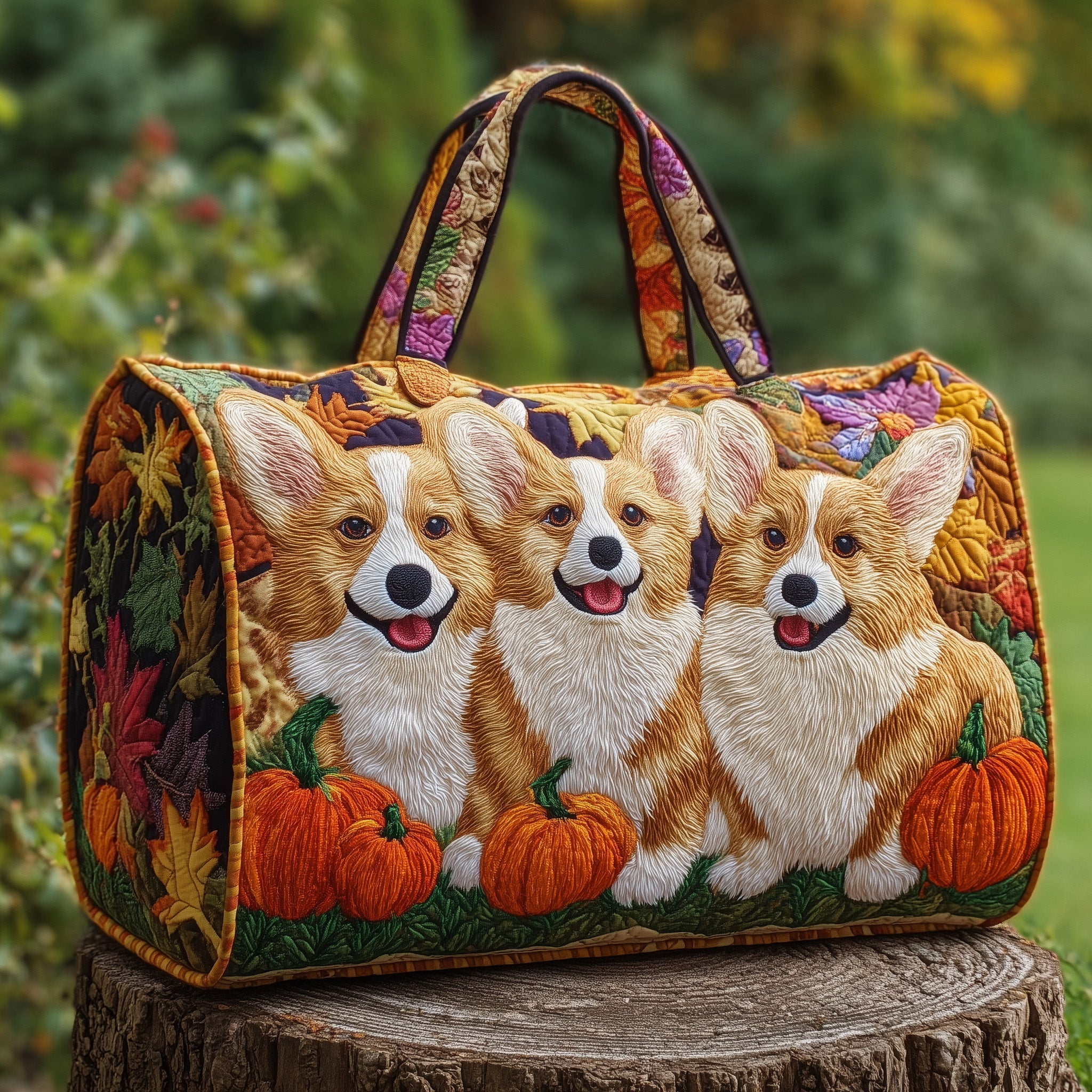 Adorable Corgi Quilted Duffle Bag Anniversary Gift Idea