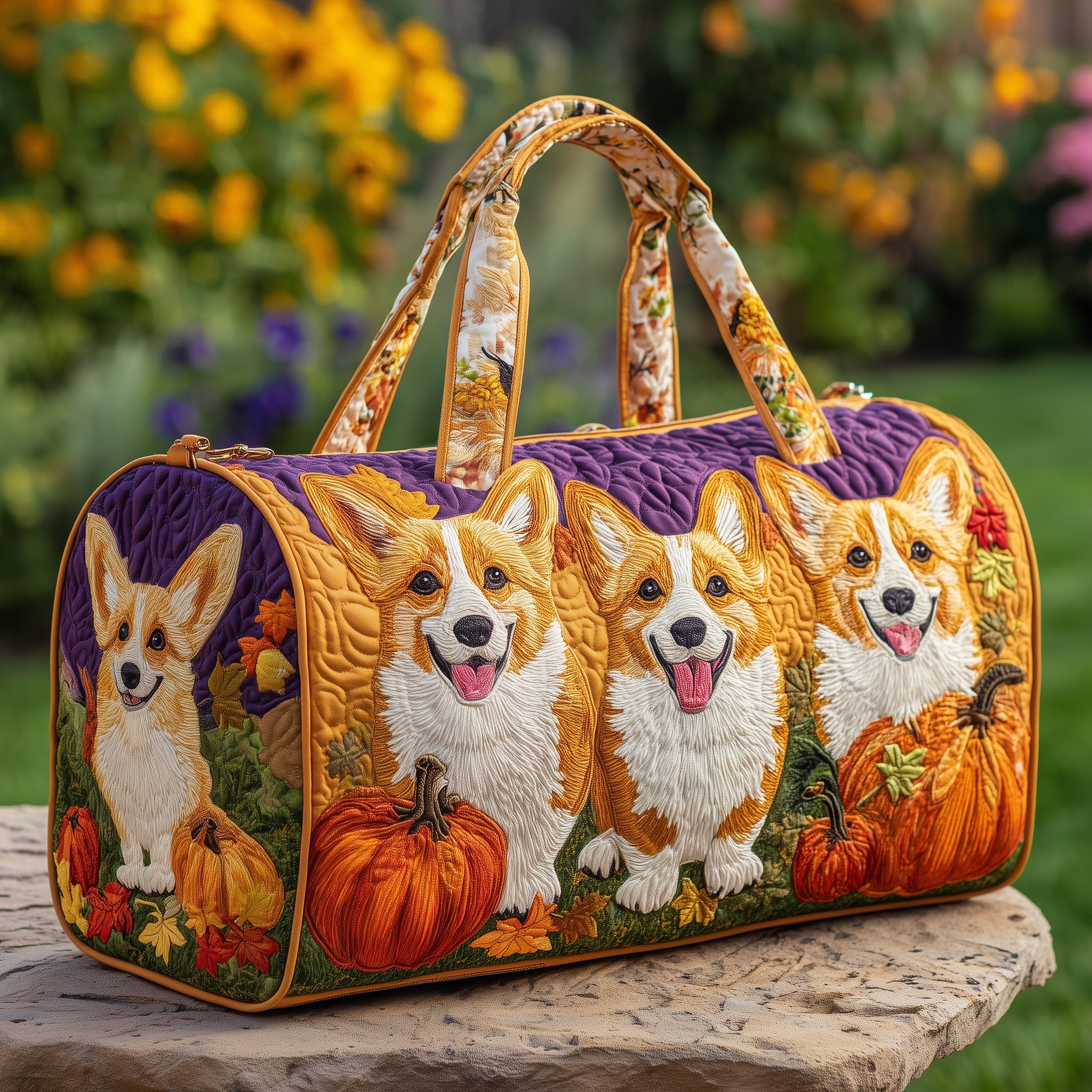 Adorable Corgi Quilted Duffle Bag Everyday Gift Idea