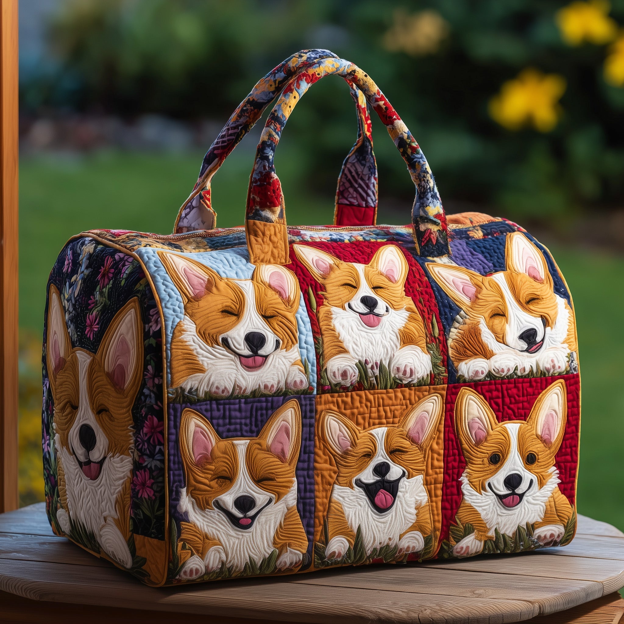 Adorable Corgi Quilted Duffle Bag Graduation Gift Idea
