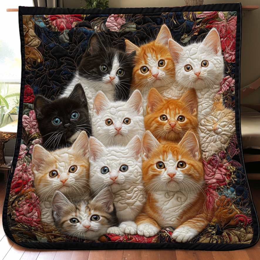 Adorable Cute Pet Lover Quilted Blanket Kitten Themed Gift Ideas For Cat Owners