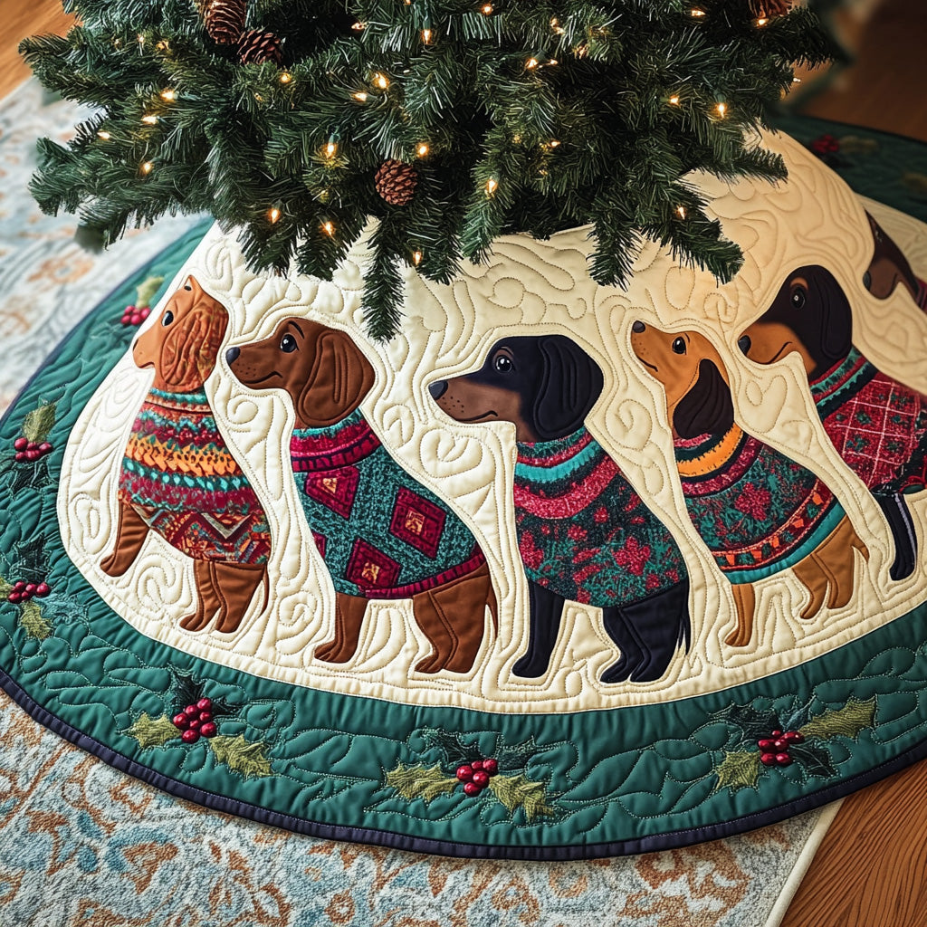 Adorable Dachshund Quilted Tree Skirt Fall Merch Pick
