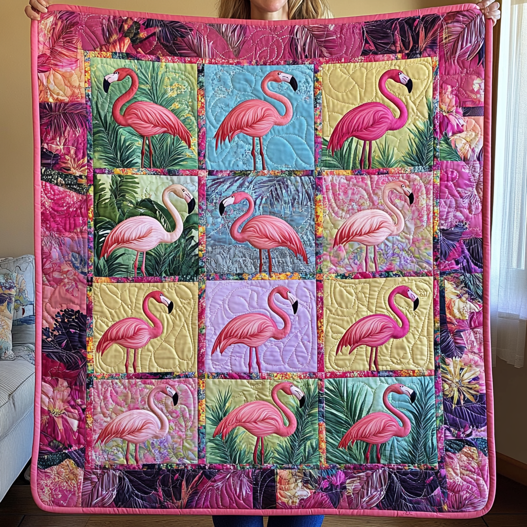 Adorable Flamingo Quilted Blanket Flamingo Gifts For Her